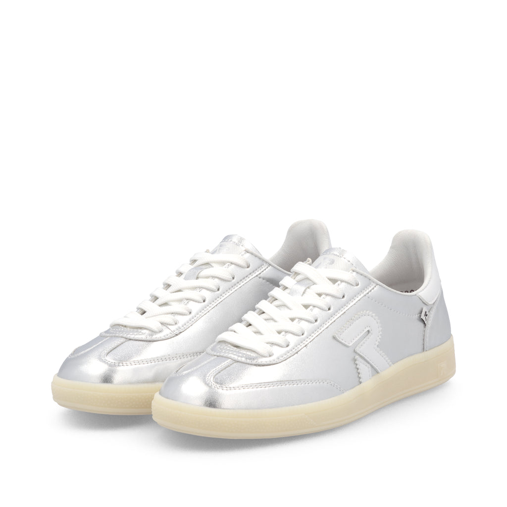 Silver/Platinum Elasticated Shoes for Women | Rieker W2200-90