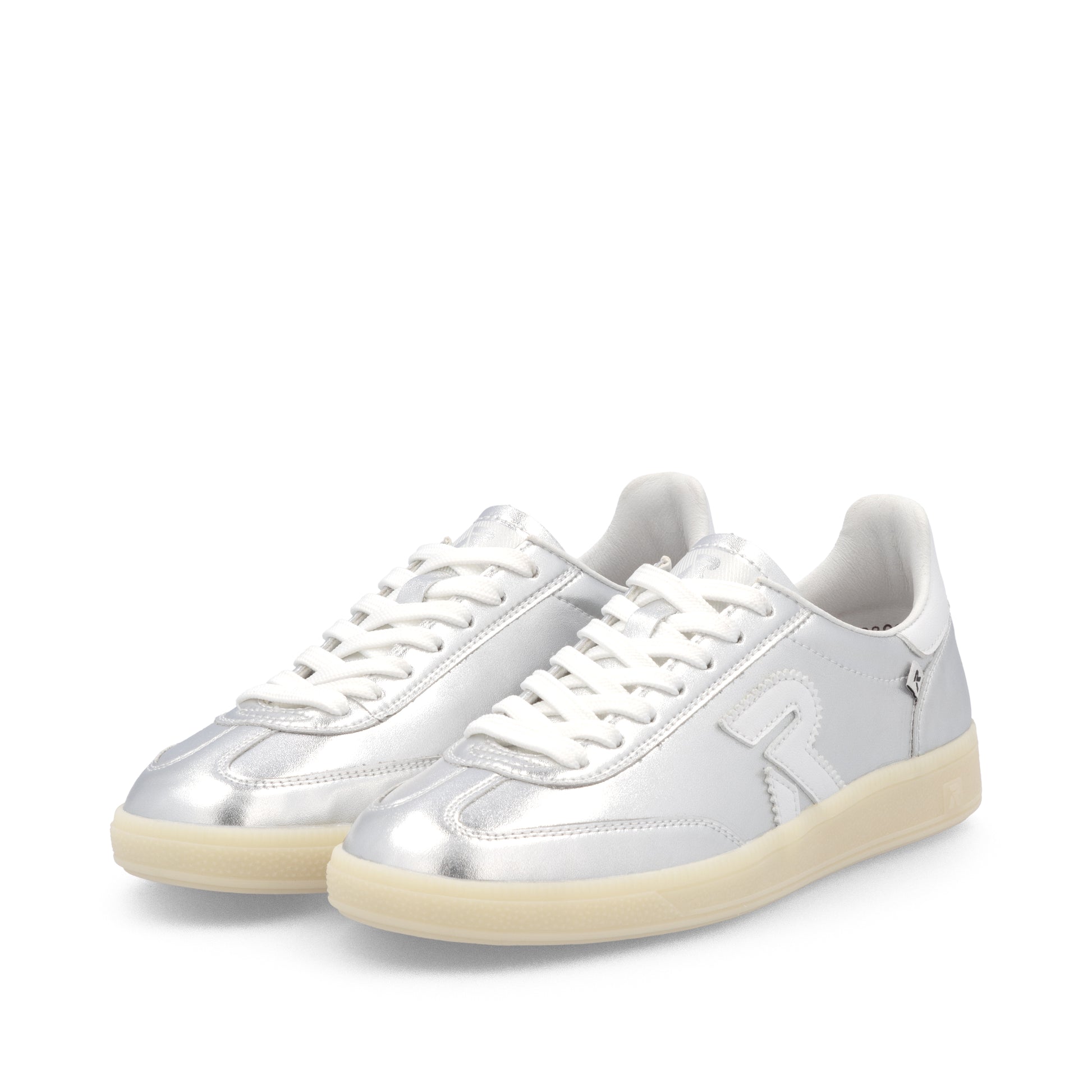 Silver/Platinum Elasticated Shoes for Women | Rieker W2200-90