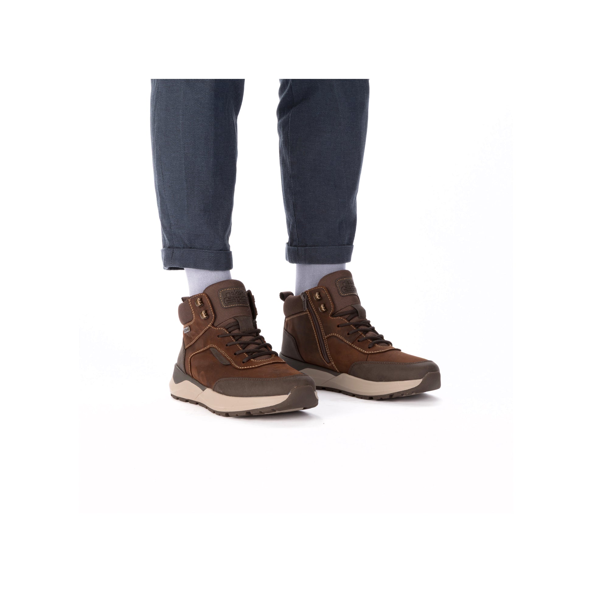 Brown Zip Boots for Men | Rieker 06030-24