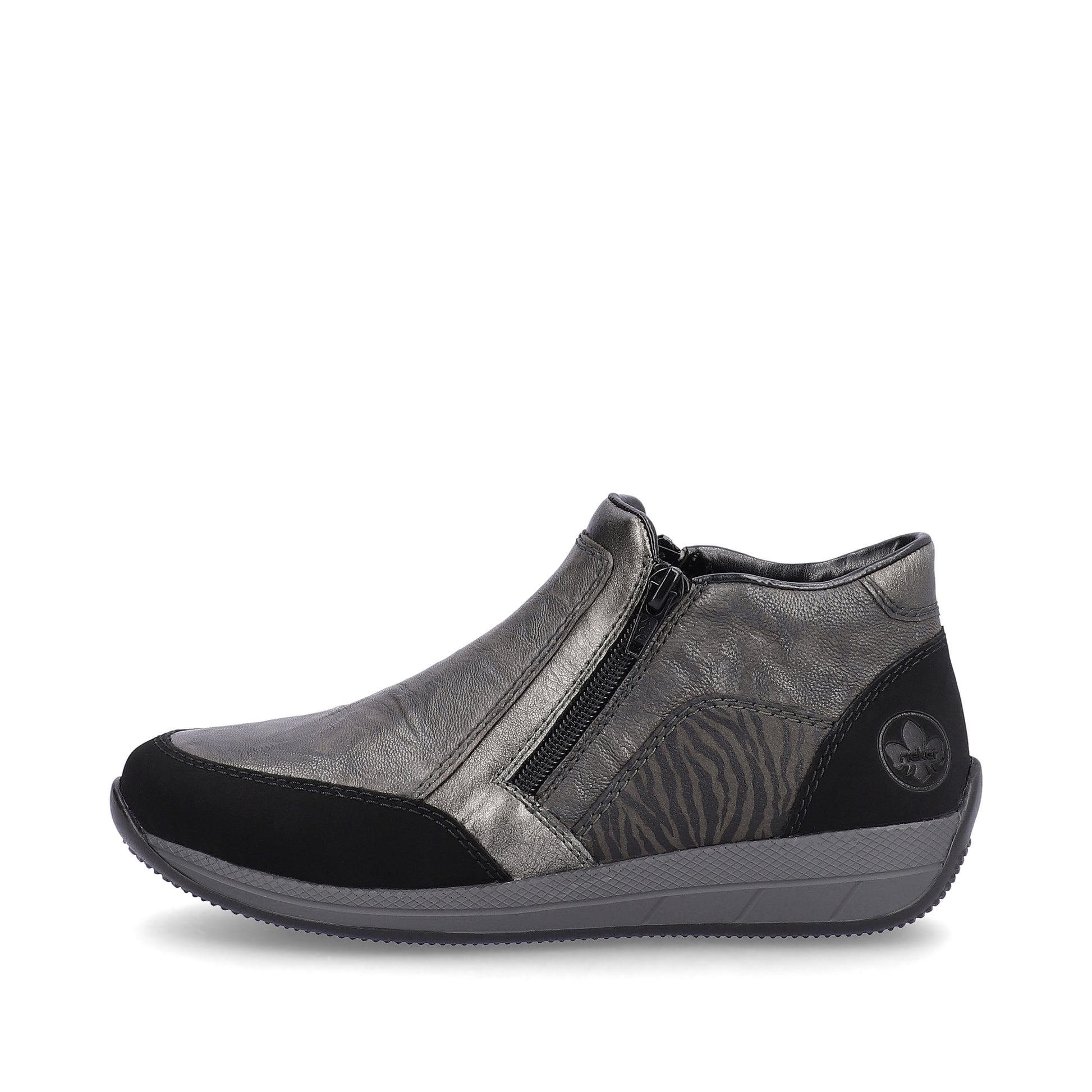 Grey Zip Boots for Women | Rieker N1152-42