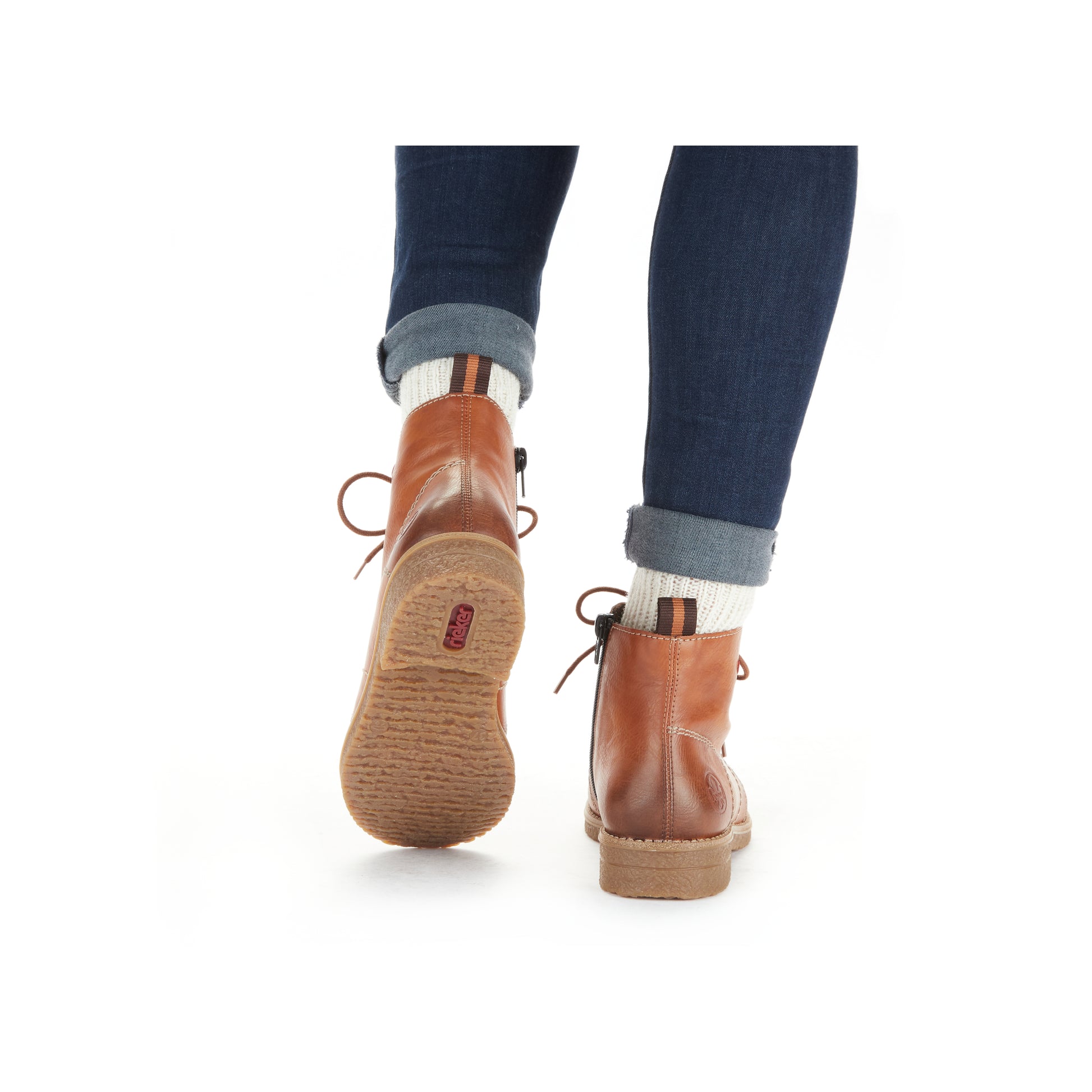 Brown Zip Boots for Women | Rieker 73501-24