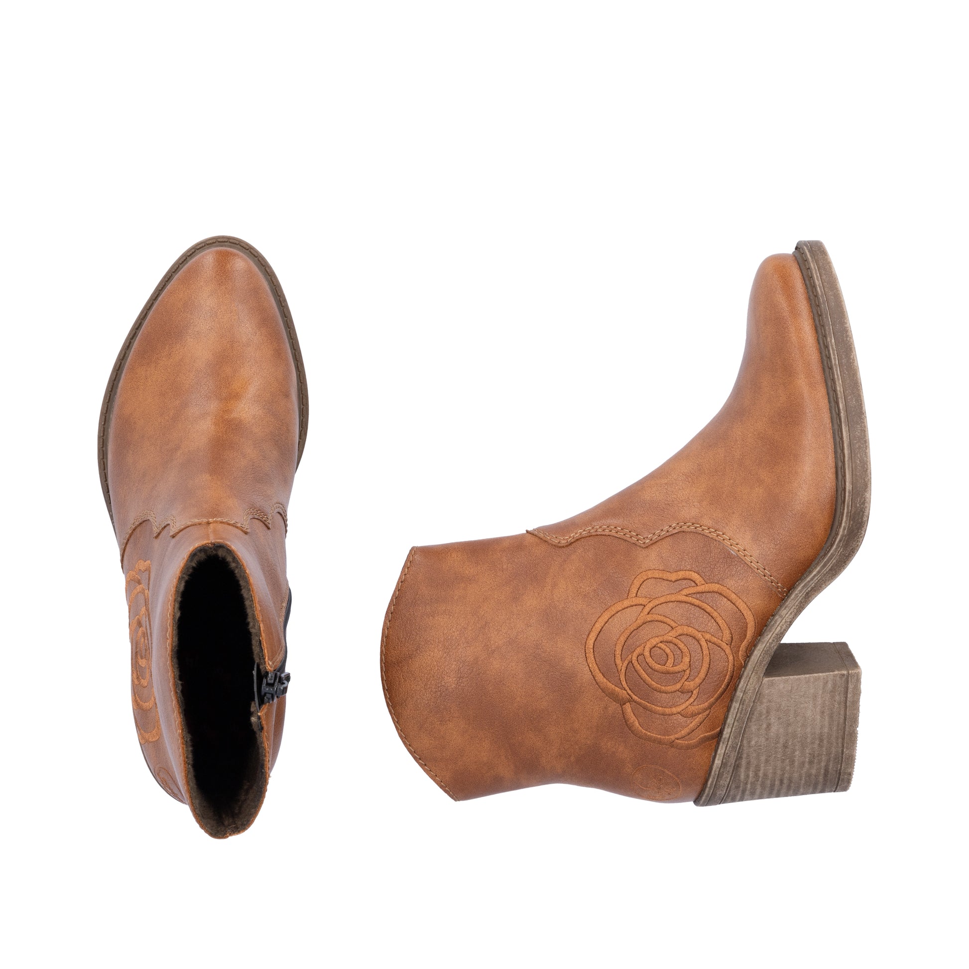 Brown Zip Boots for Women | Rieker Y1250-24