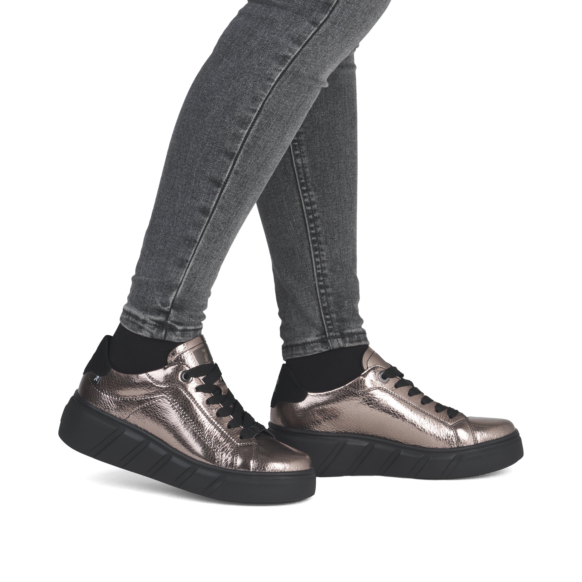 Metallic Elasticated Shoes for Women | Rieker W2601-91