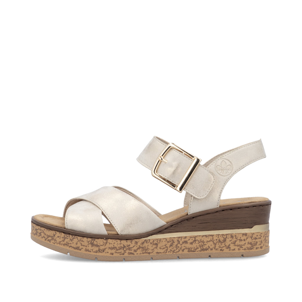 Beige Hook & Loop Sandals for Women | Rieker 63795-60