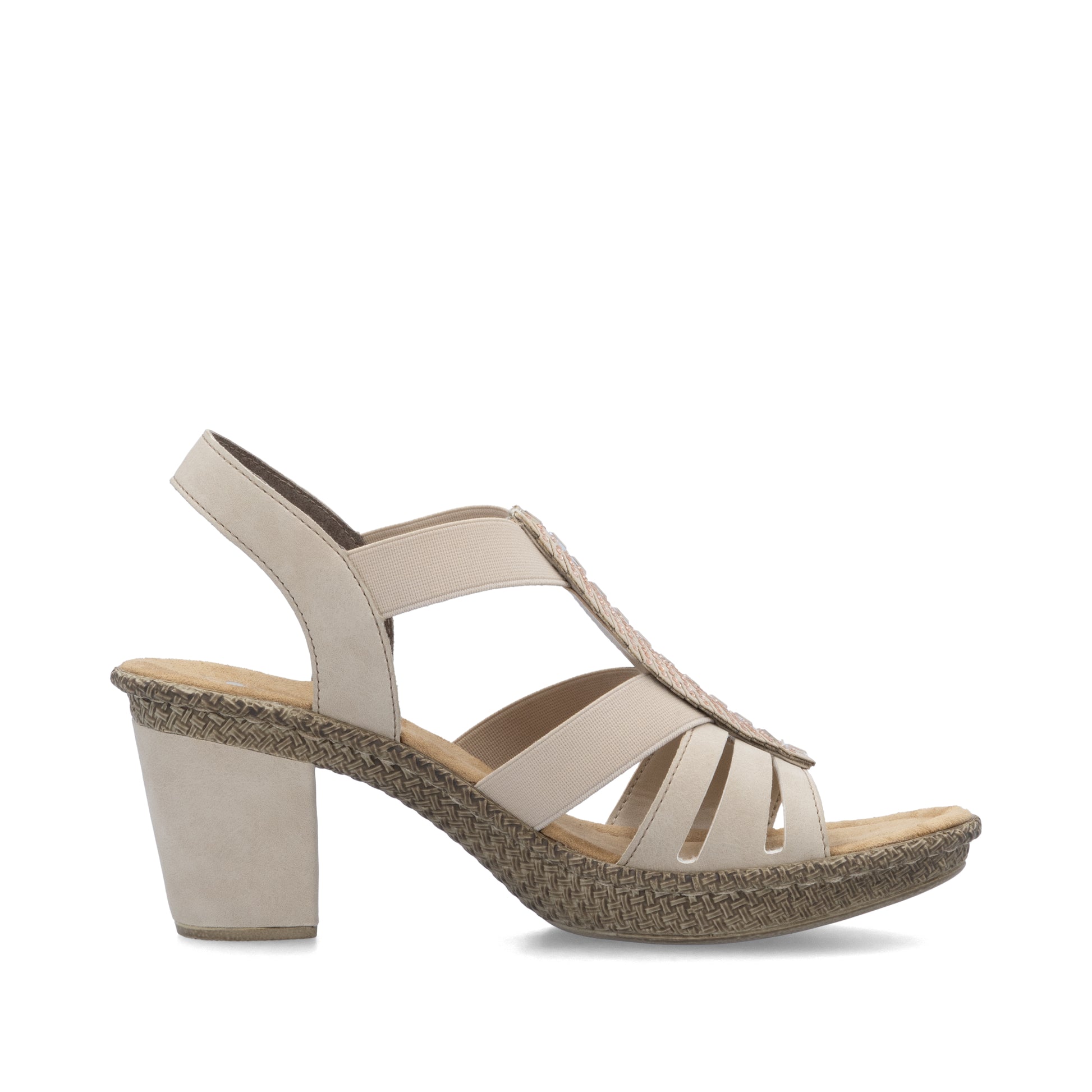 Beige Elasticated Sandals for Women | Rieker 66526-62