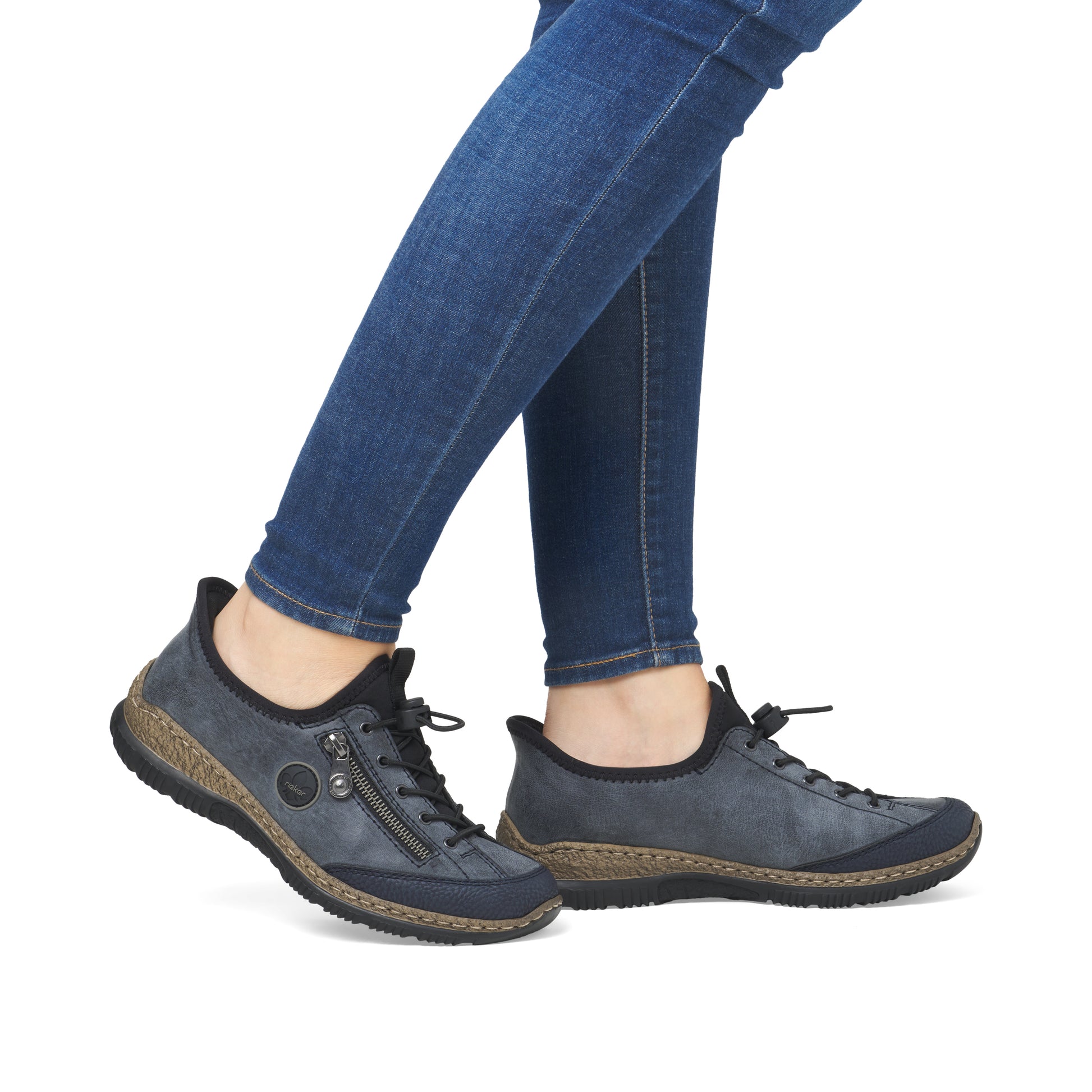 Blue Elasticated Shoes for Women | Rieker N3267-14