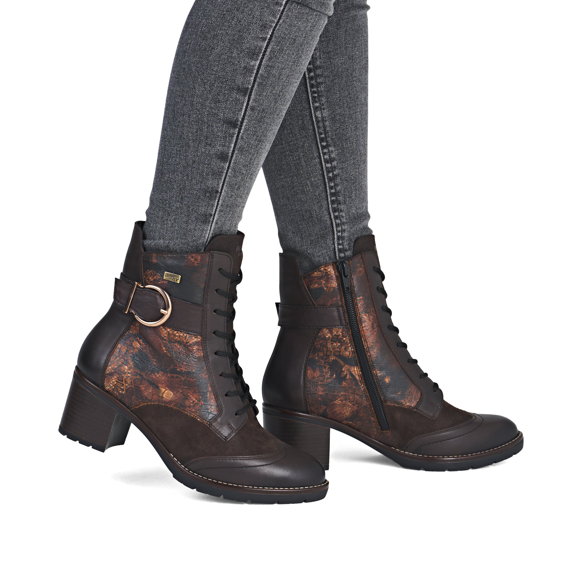 Brown Zip Boots for Women | Remonte D2A77-25