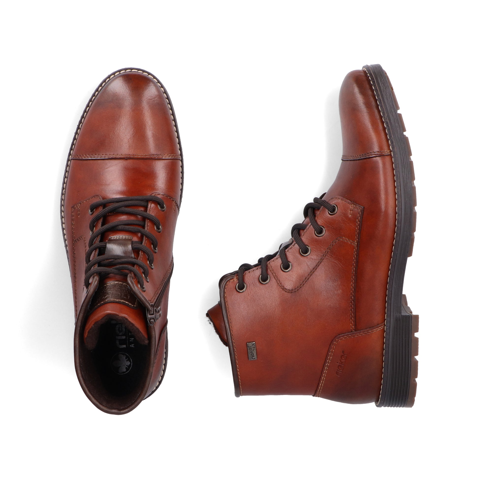 Brown Zip Boots for Men | Rieker F4546-24