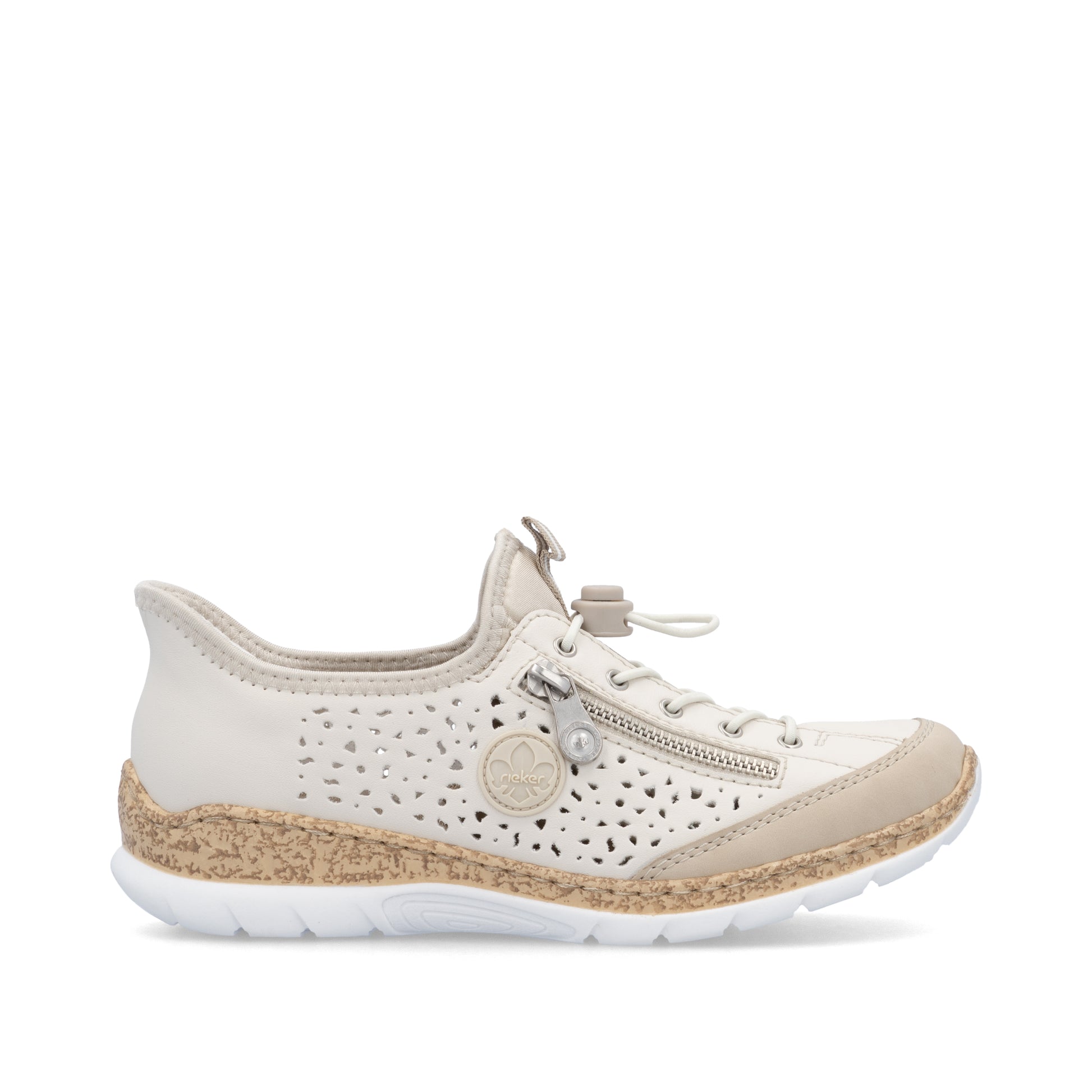 Beige Elasticated Shoes for Women | Rieker N42V3-60