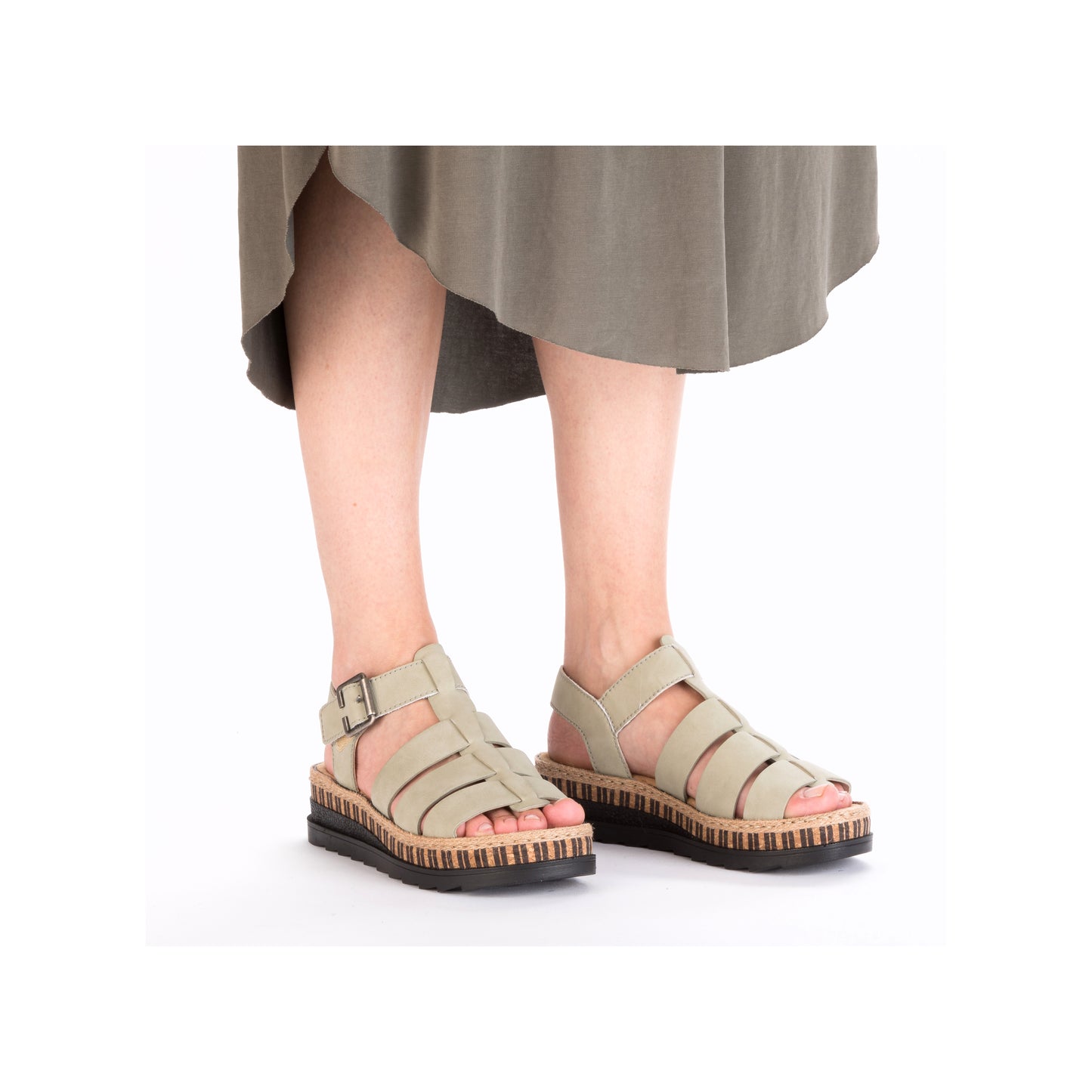 Rieker Women's Wedge Sandal - Green | V7904-52