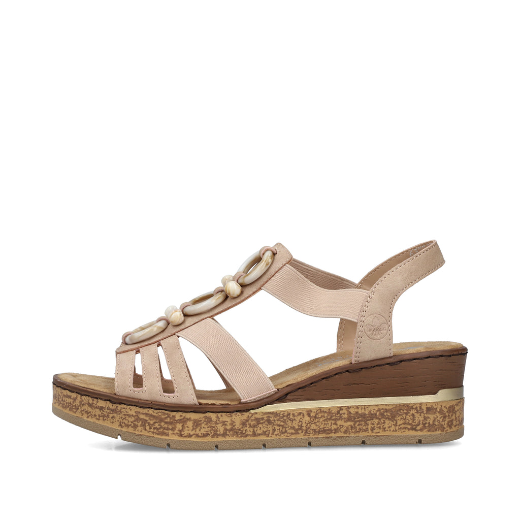 Pink Elasticated Sandals for Women | Rieker 63778-31