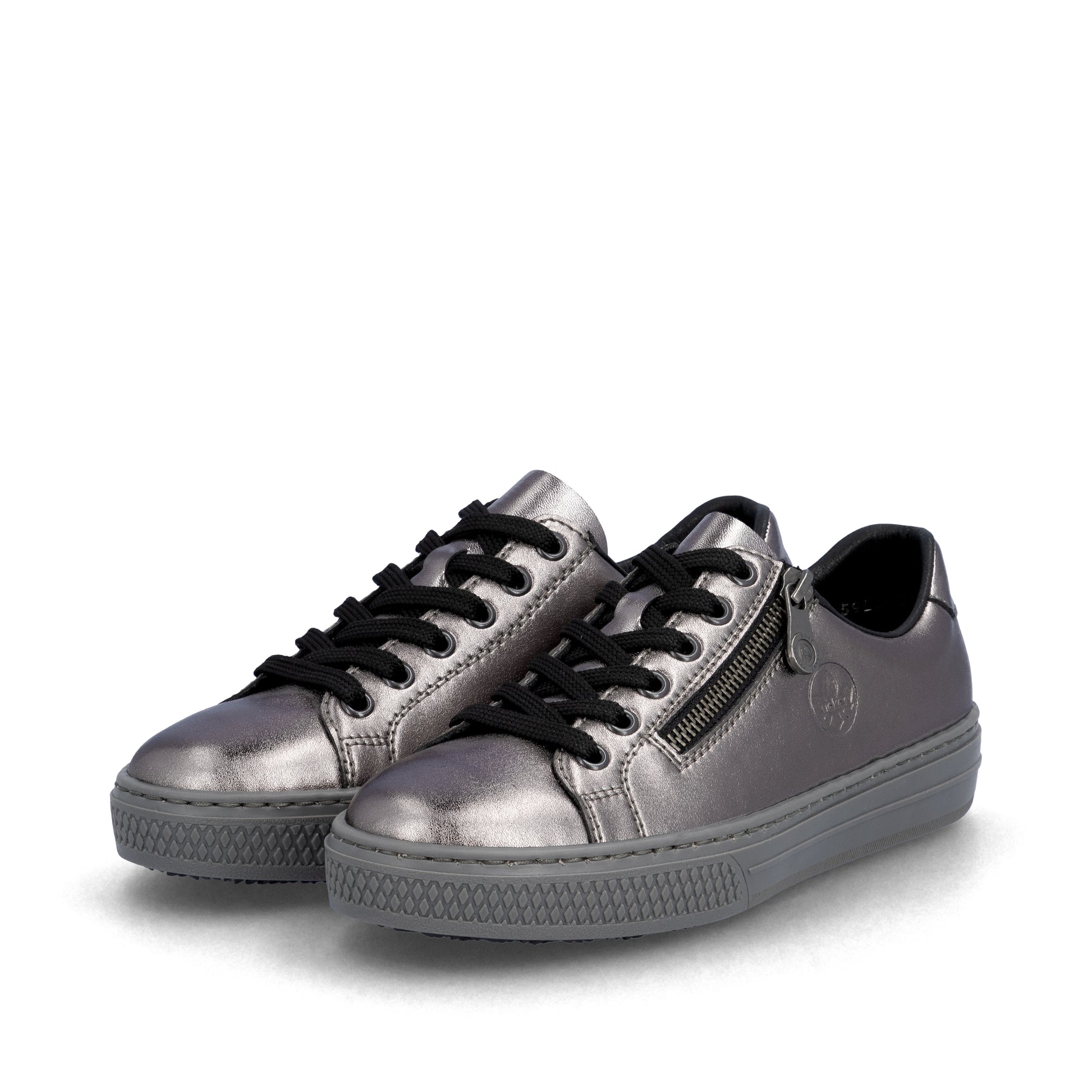 Silver/Platinum Zip Shoes for Women | Rieker L59L1-90