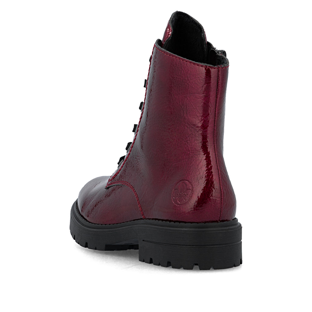 Rieker Women's Ankle Boots - Size 7 US, Color F 1/2 Rot (Red/Burgundy), Ankle-High Shaft, Rubber Sole