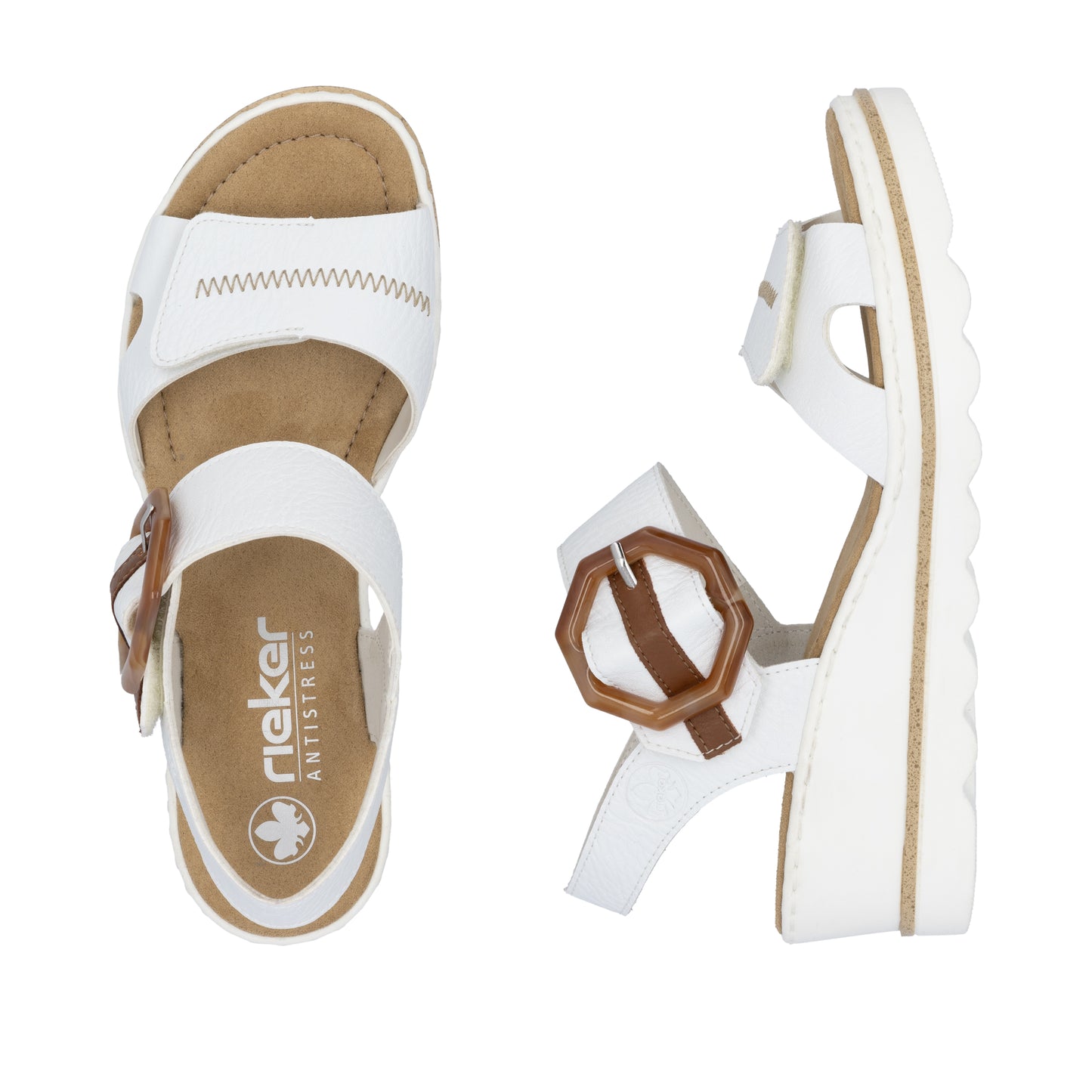Rieker Women's Wedge Sandal - White | 67476-83