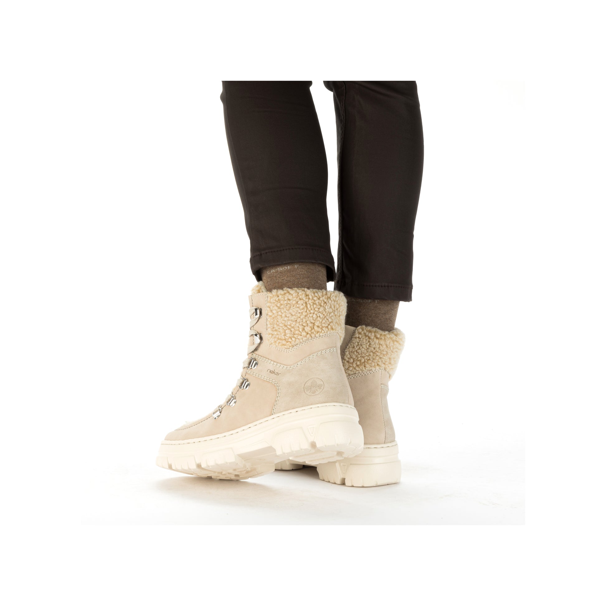 Beige Zip Boots for Women | Rieker Z7430-62
