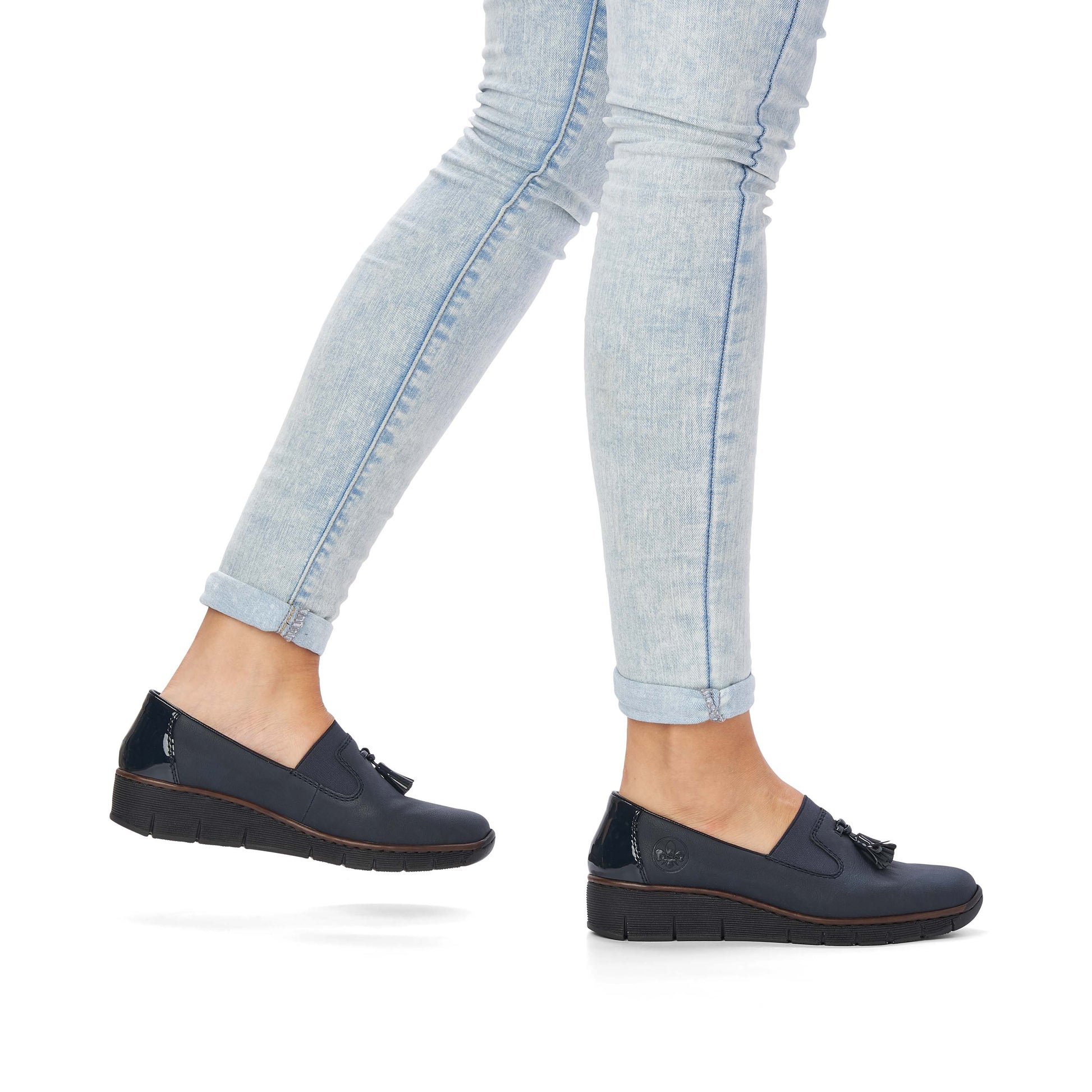 Blue Elasticated Shoes for Women | Rieker 53751-14