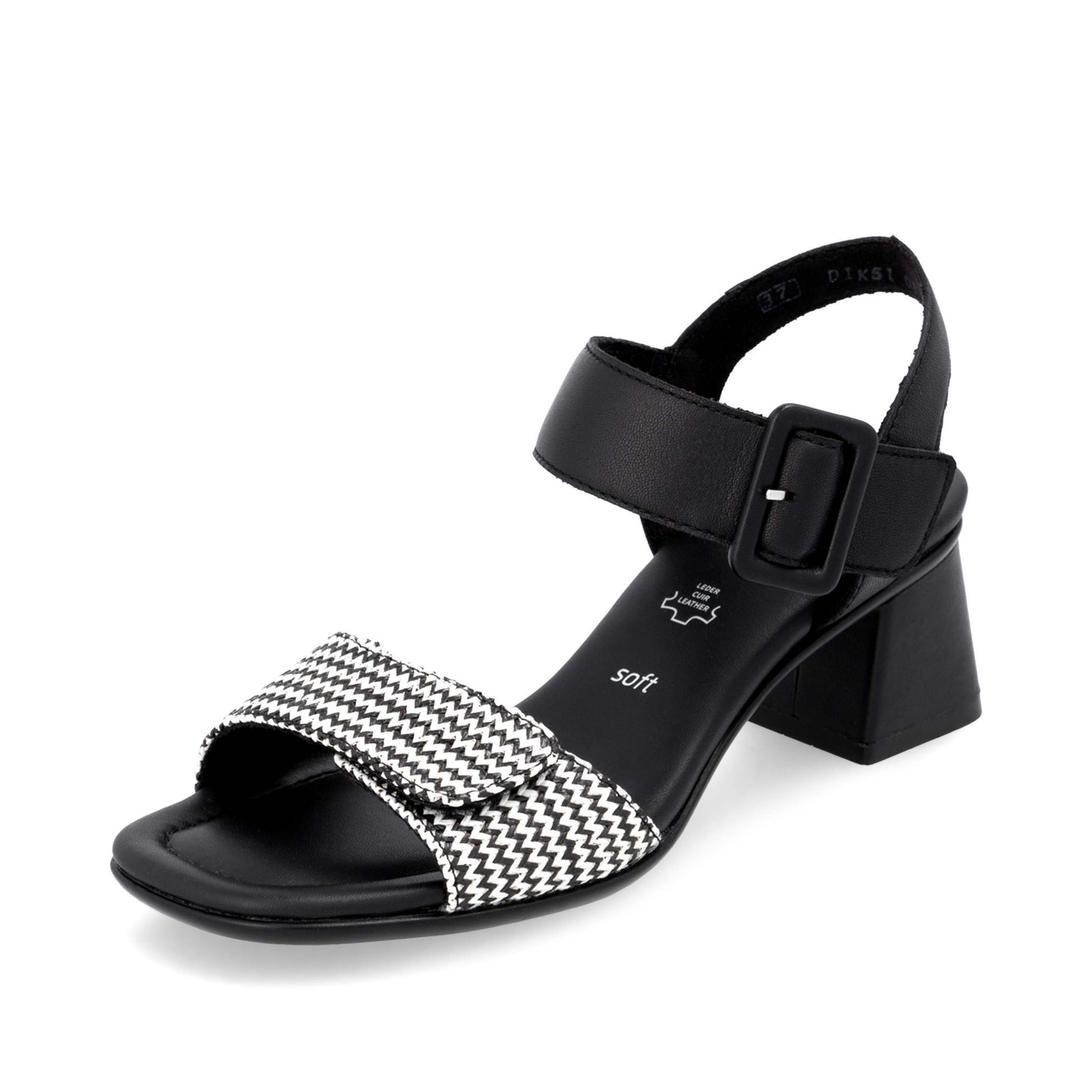 Black Hook & Loop Sandals for Women | Remonte D1K51-03
