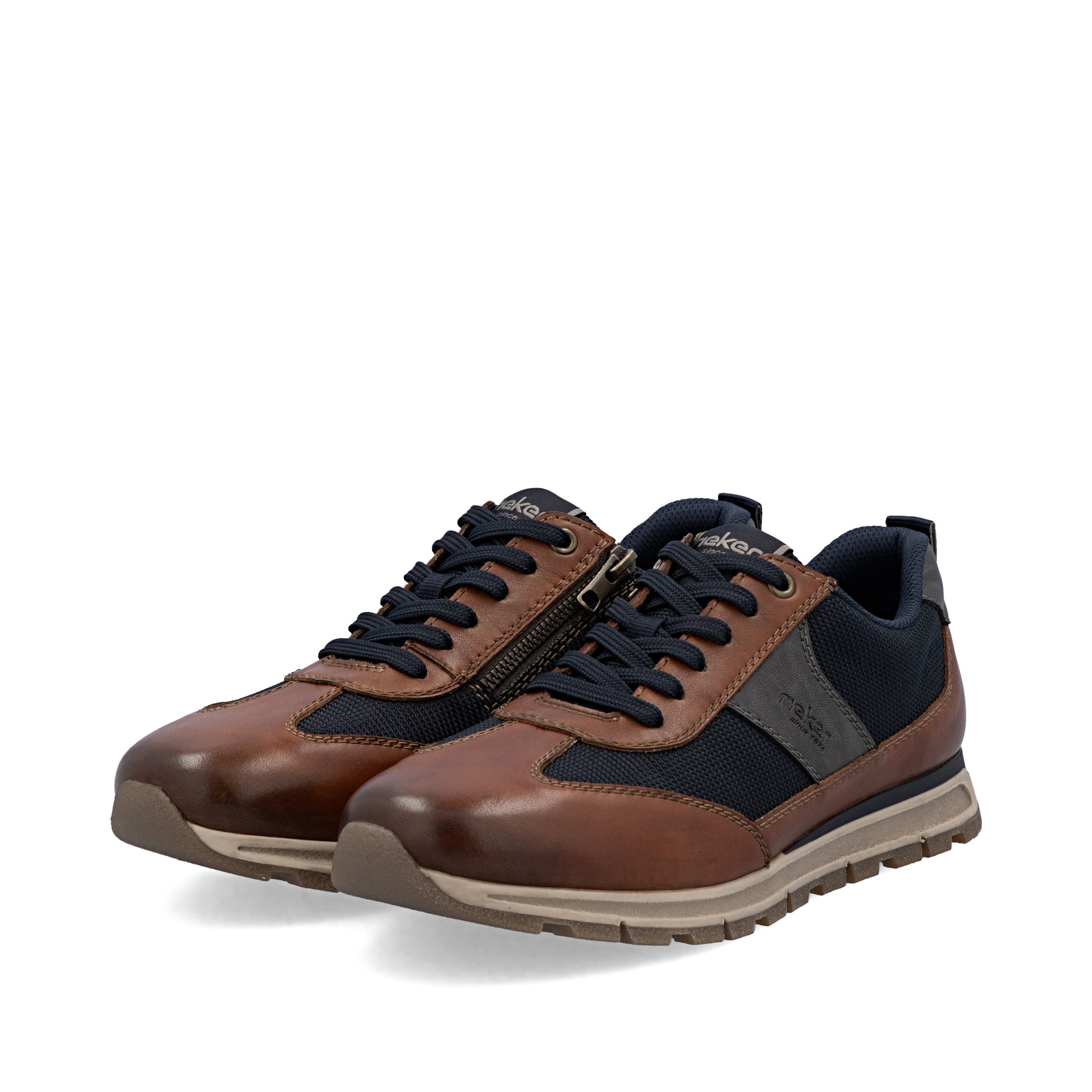 Brown Zip Shoes for Men | Rieker B0507-24