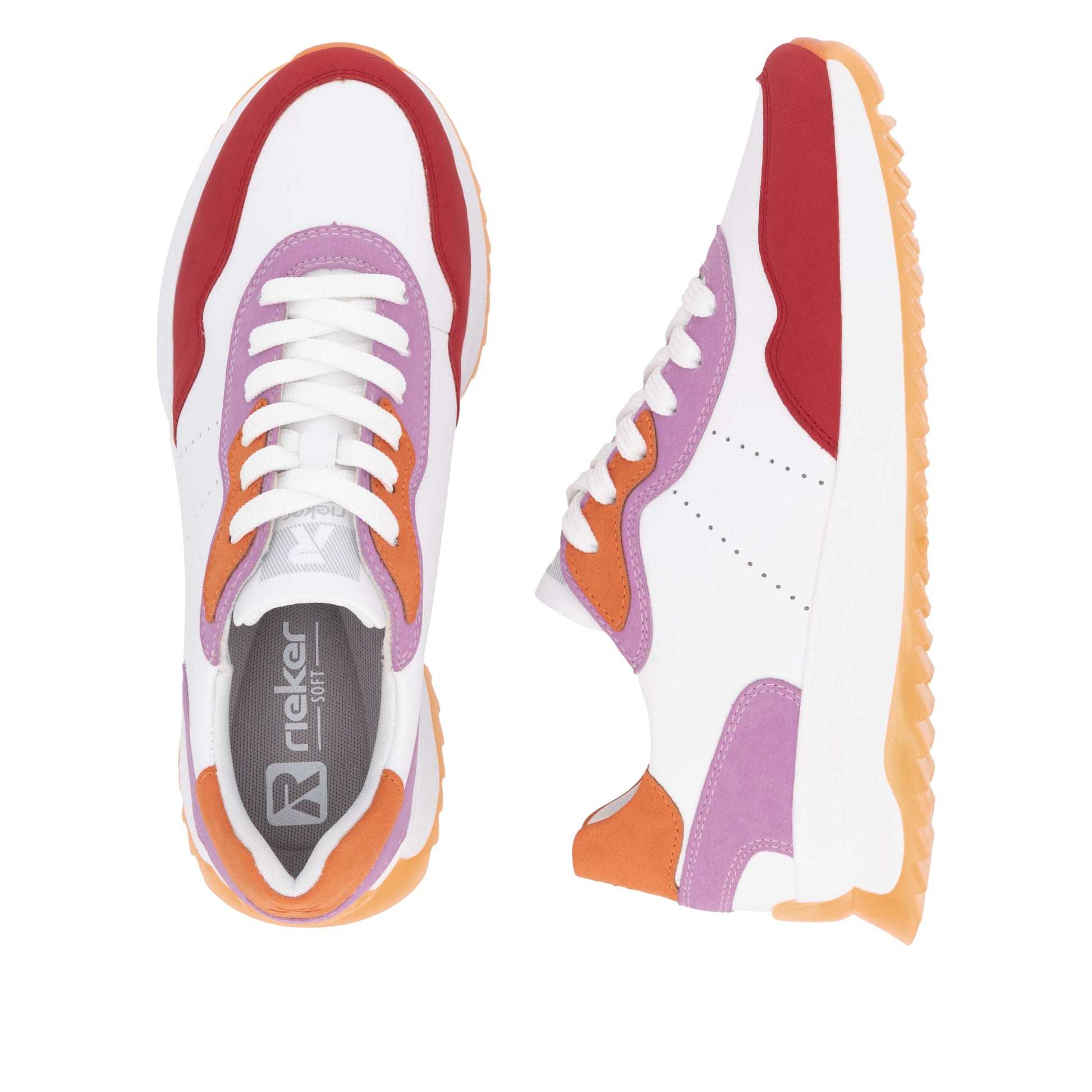 White Elasticated Shoes for Women | Rieker W1308-80