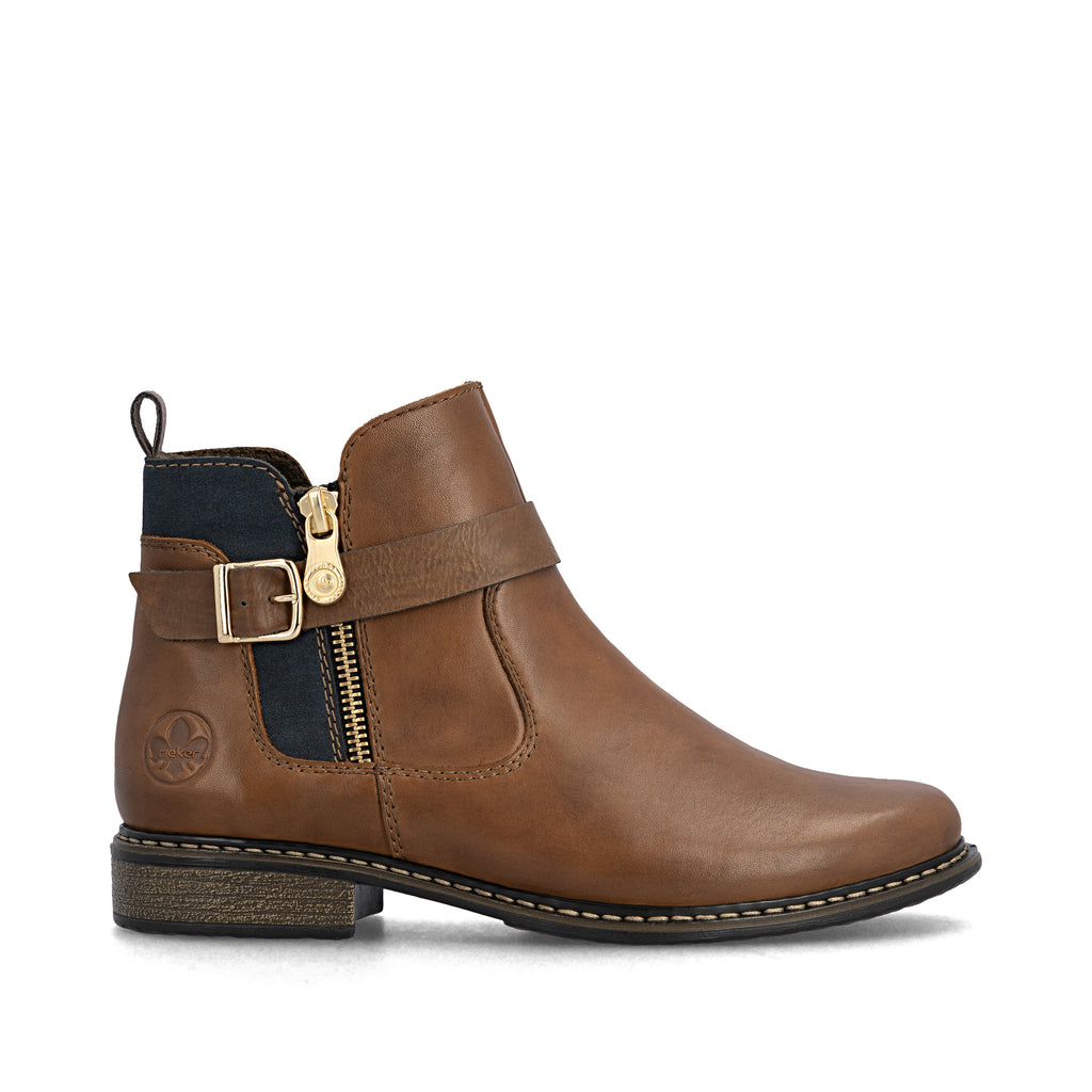 Brown Zip Boots for Women | Rieker Z4959-22