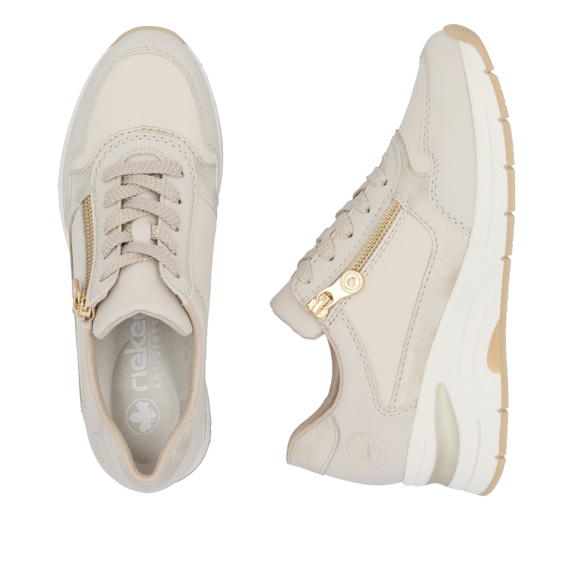 Beige Zip Shoes for Women | Rieker N9301-60