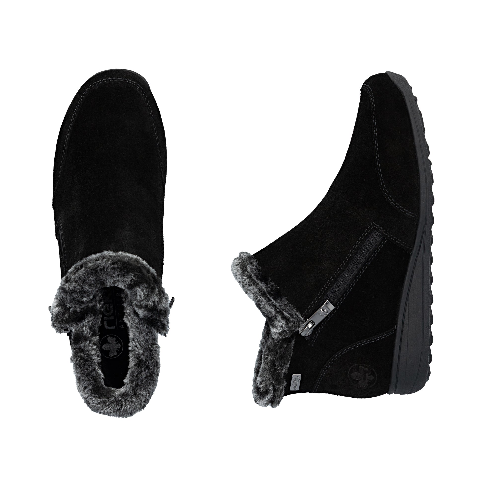 Black Zip Boots for Women | Rieker 47256-00