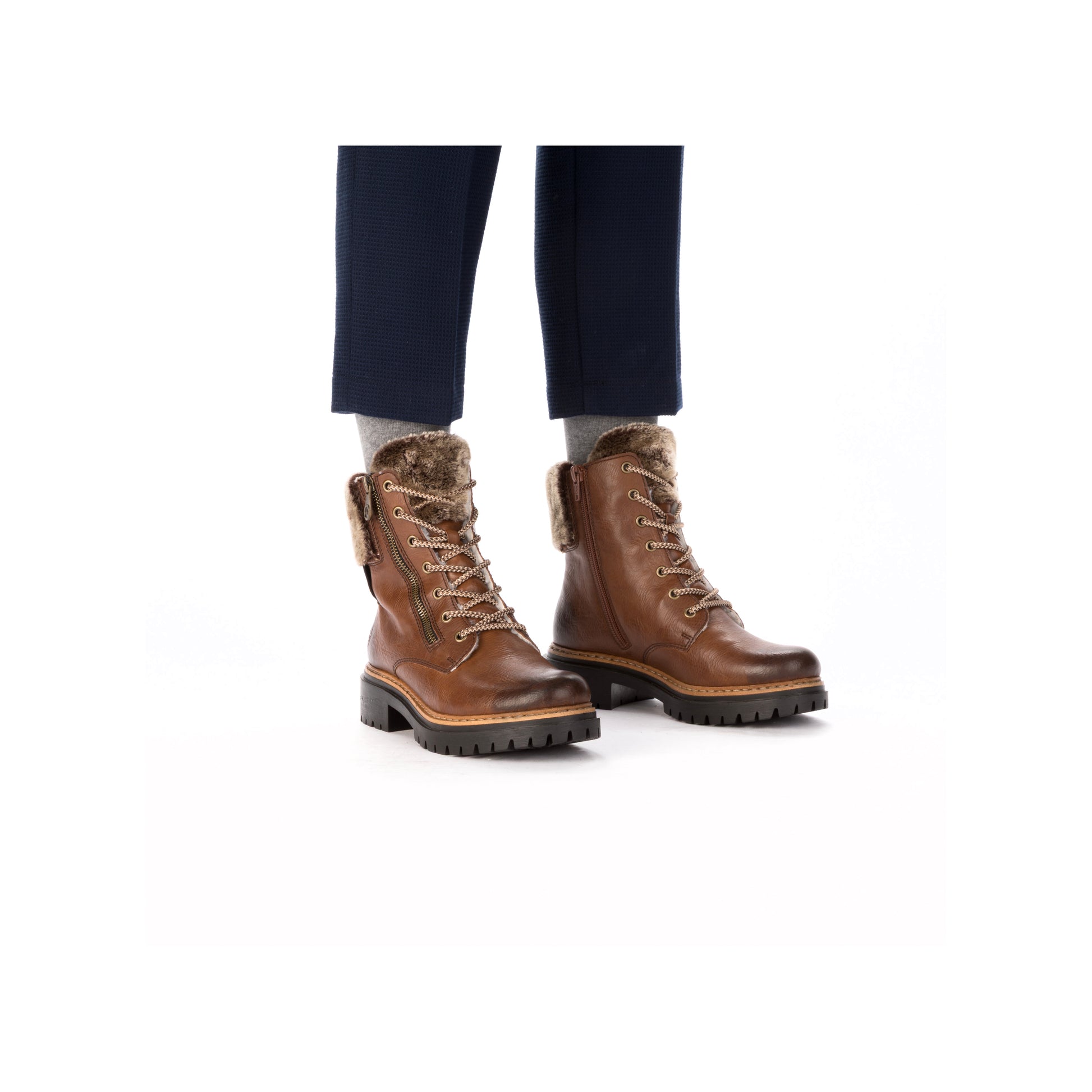 Brown Zip Boots for Women | Rieker 72608-24