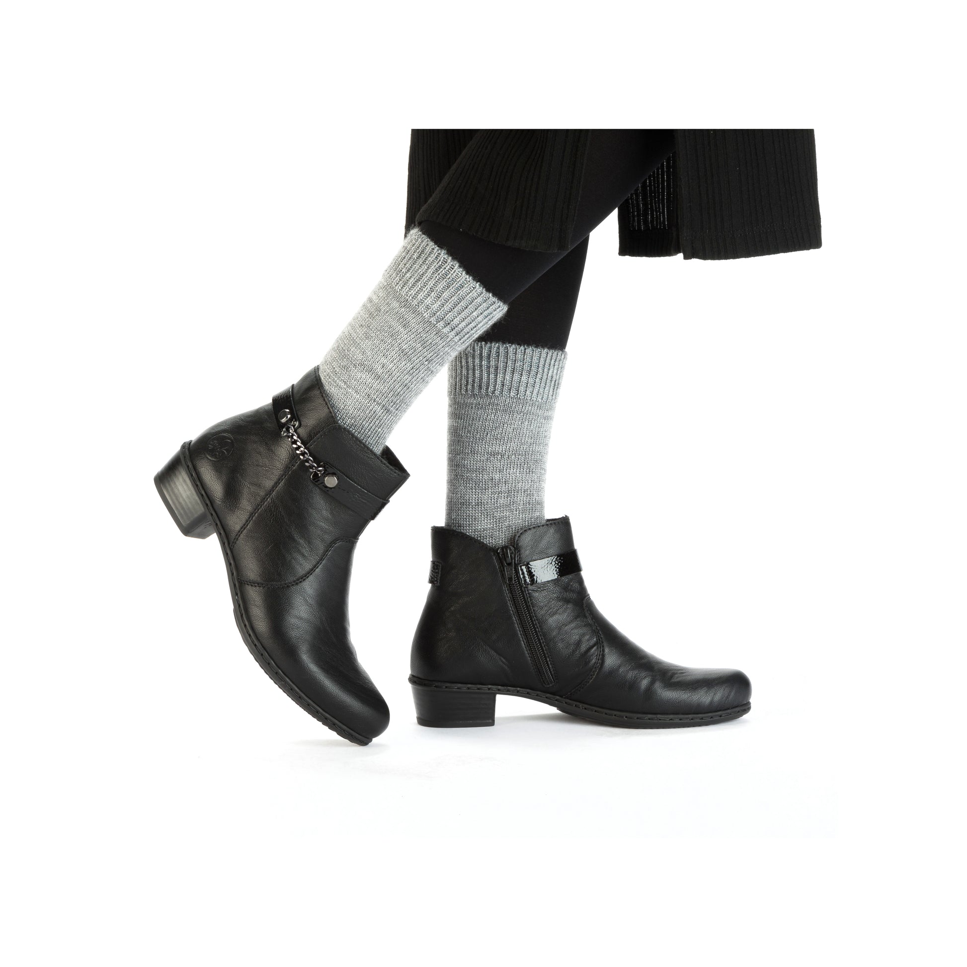 Black Zip Boots for Women | Rieker Y0783-00