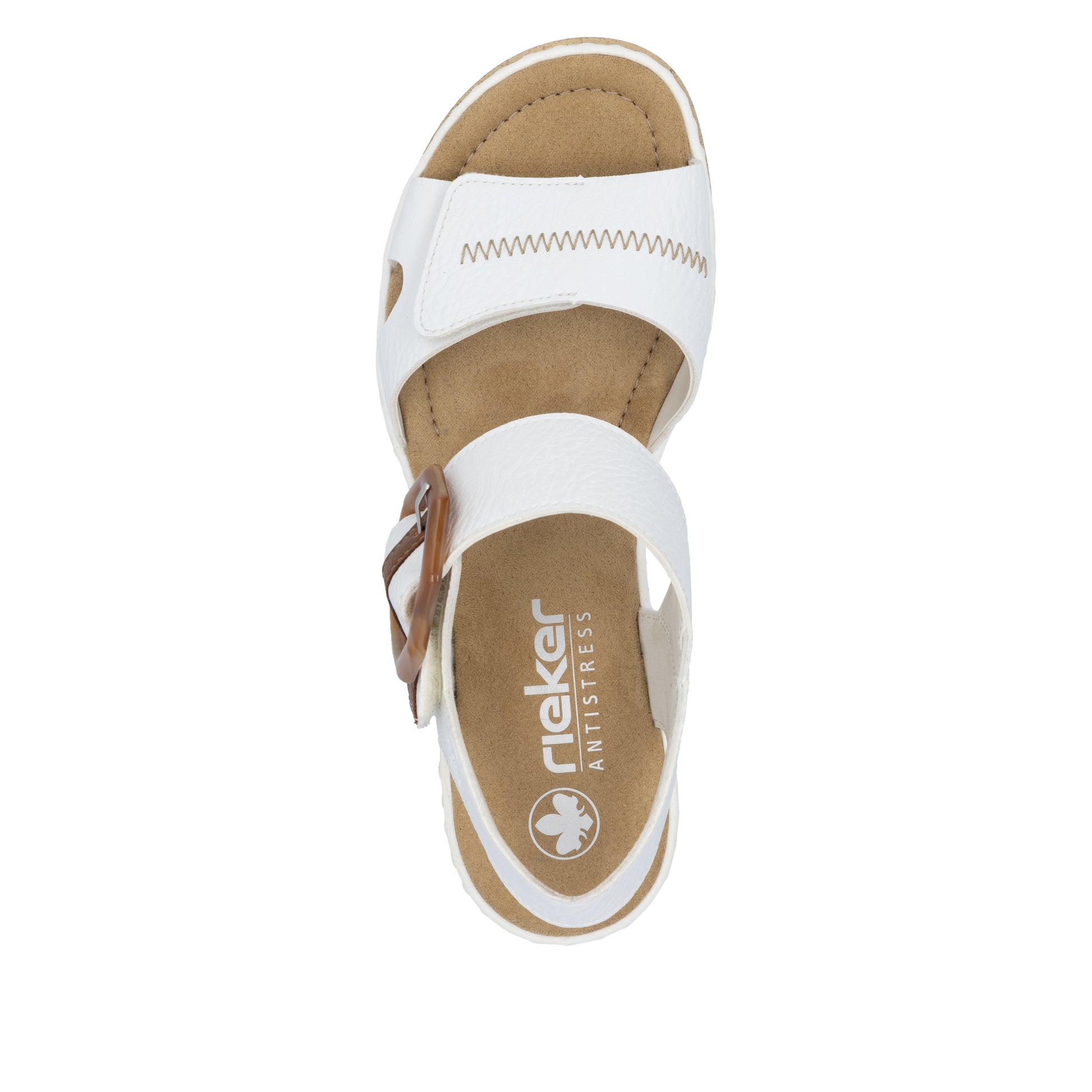 White Hook & Loop Sandals for Women | Rieker 67476-83