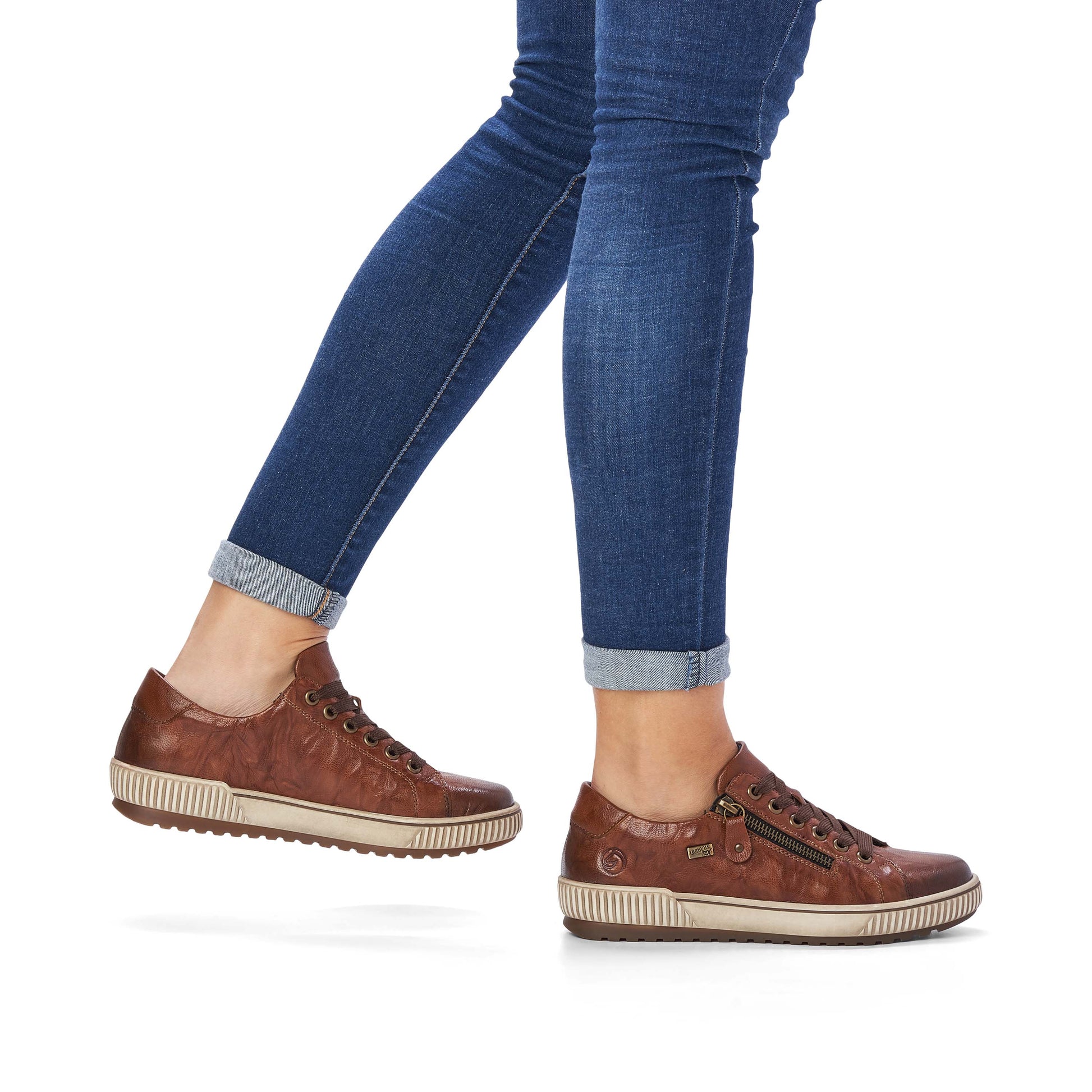 Brown Zip Shoes for Women | Remonte D0700-22