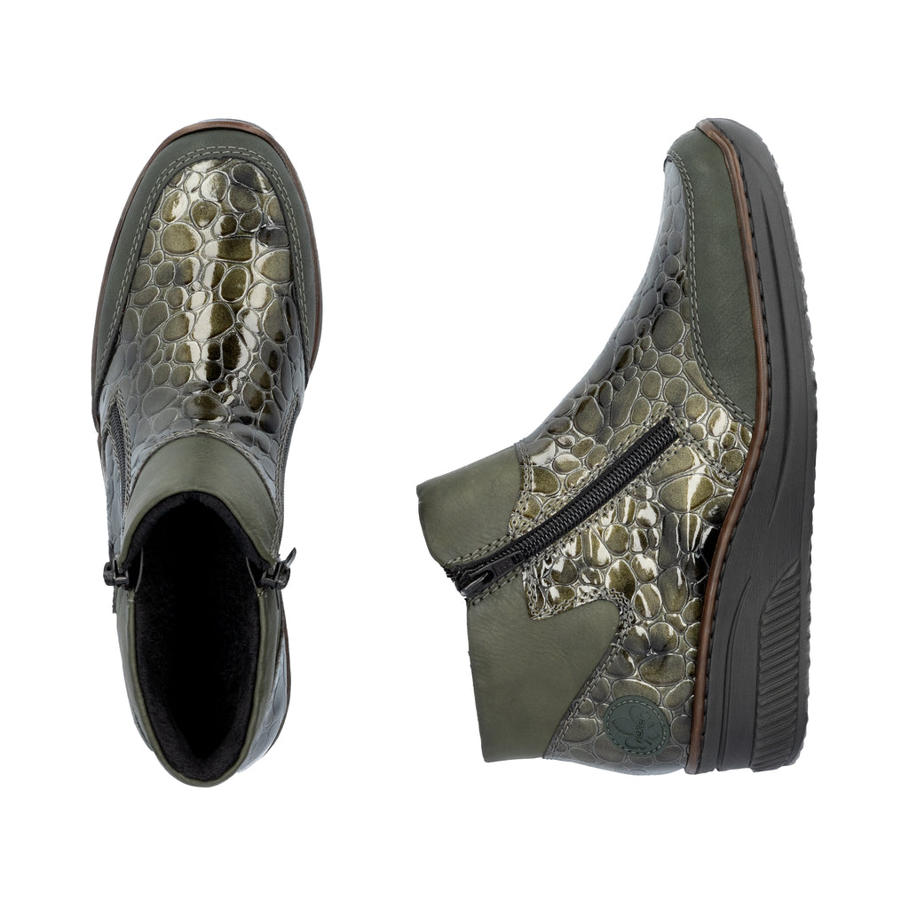 Green Zip Boots for Women | Rieker 48754-54