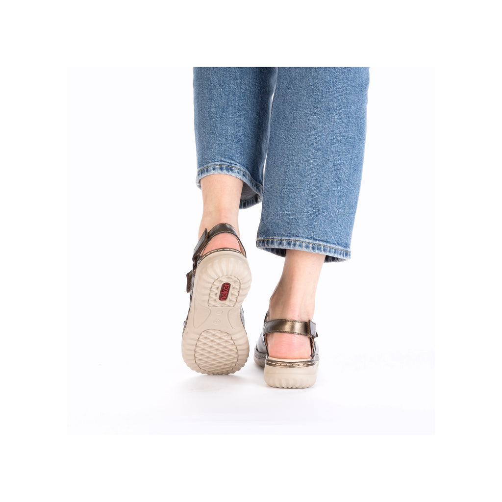 Bronze Hook & Loop Sandals for Women | Rieker 60462-90
