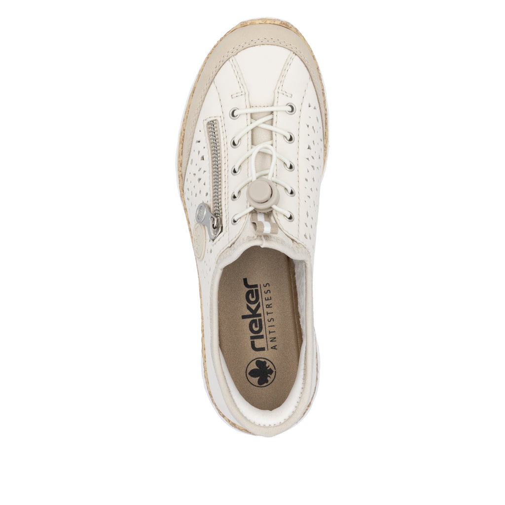 Beige Elasticated Shoes for Women | Rieker N42V3-60