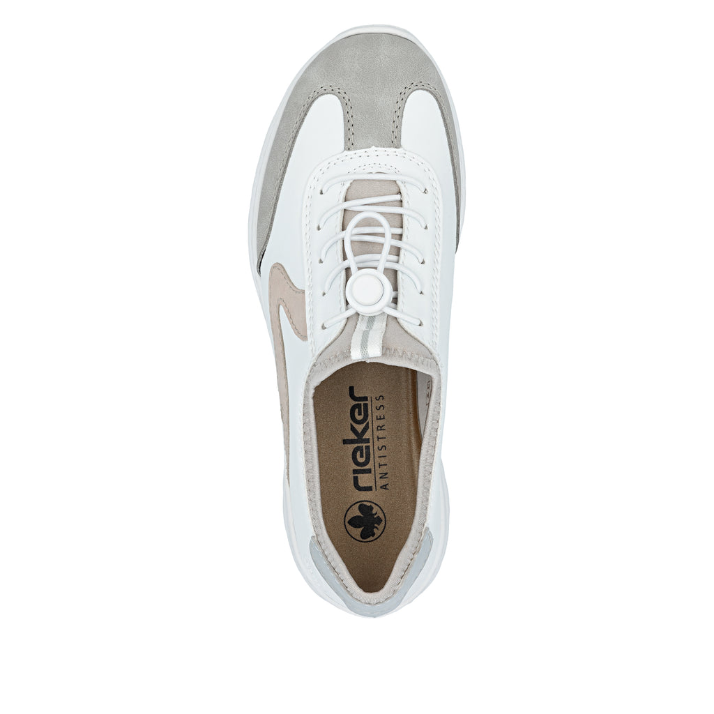 White Elasticated Shoes for Women | Rieker L32G9-80
