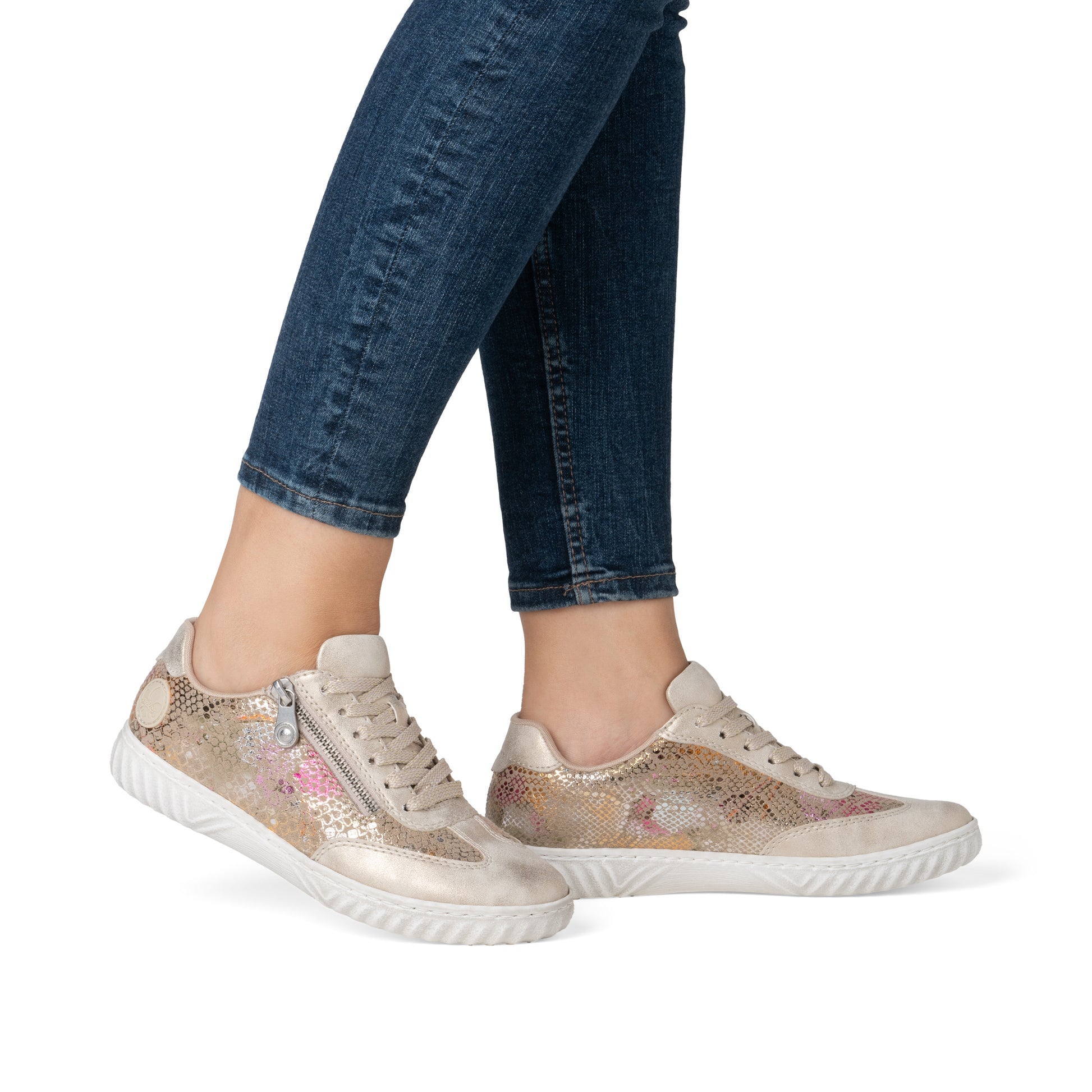 Beige Zip Shoes for Women | Rieker N0902-90