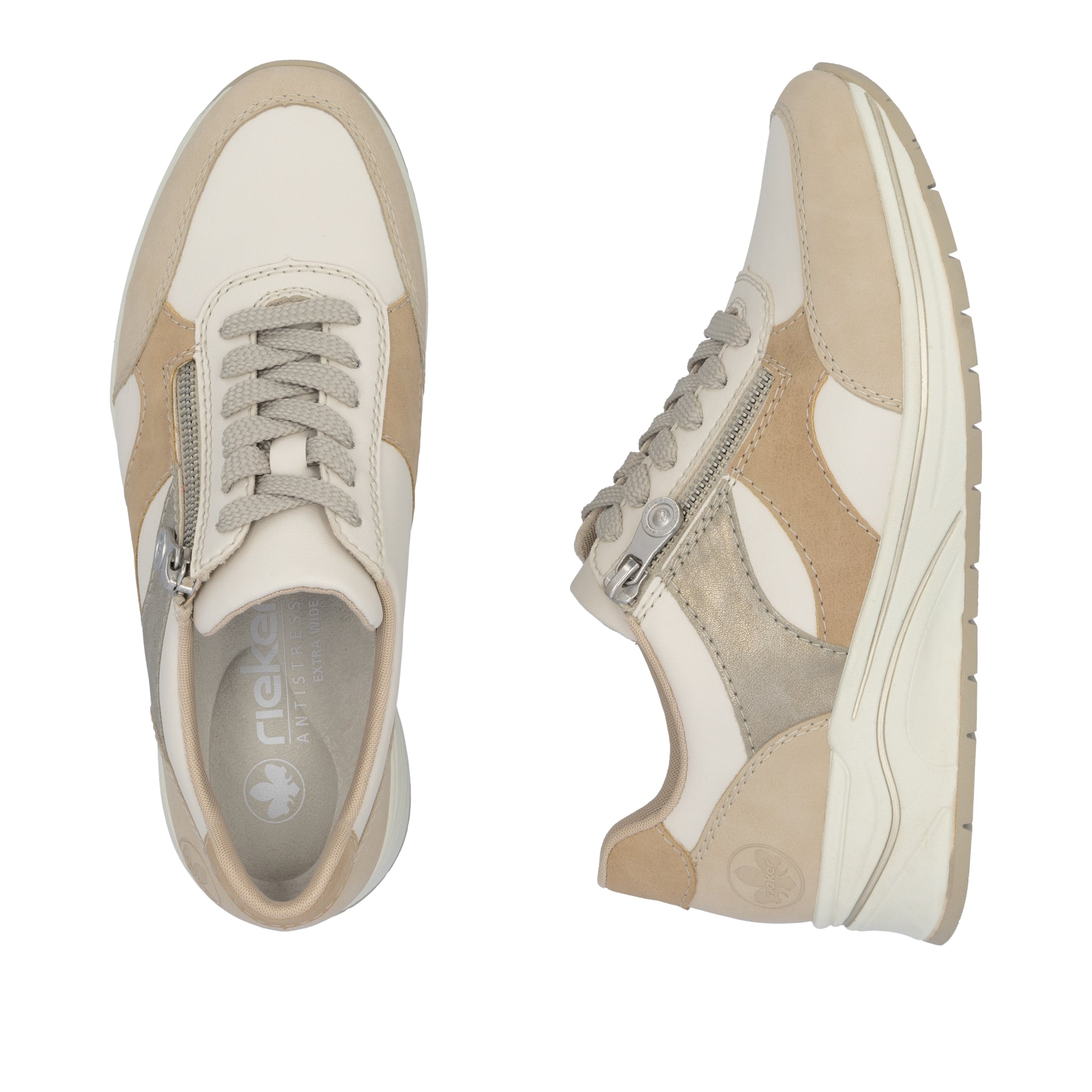 Beige Zip Shoes for Women | Rieker N9518-60