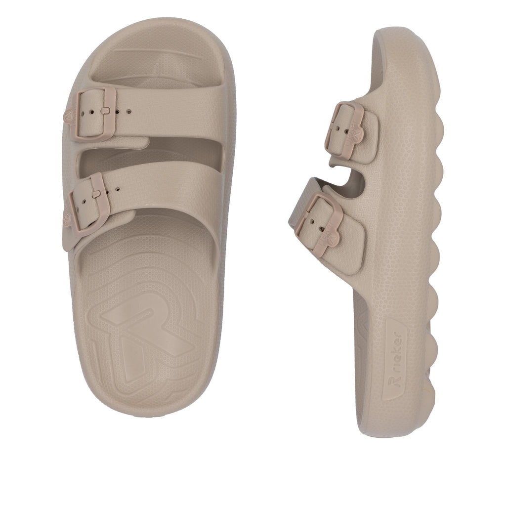 Beige Buckle Sandals for Women | Rieker P2450-60