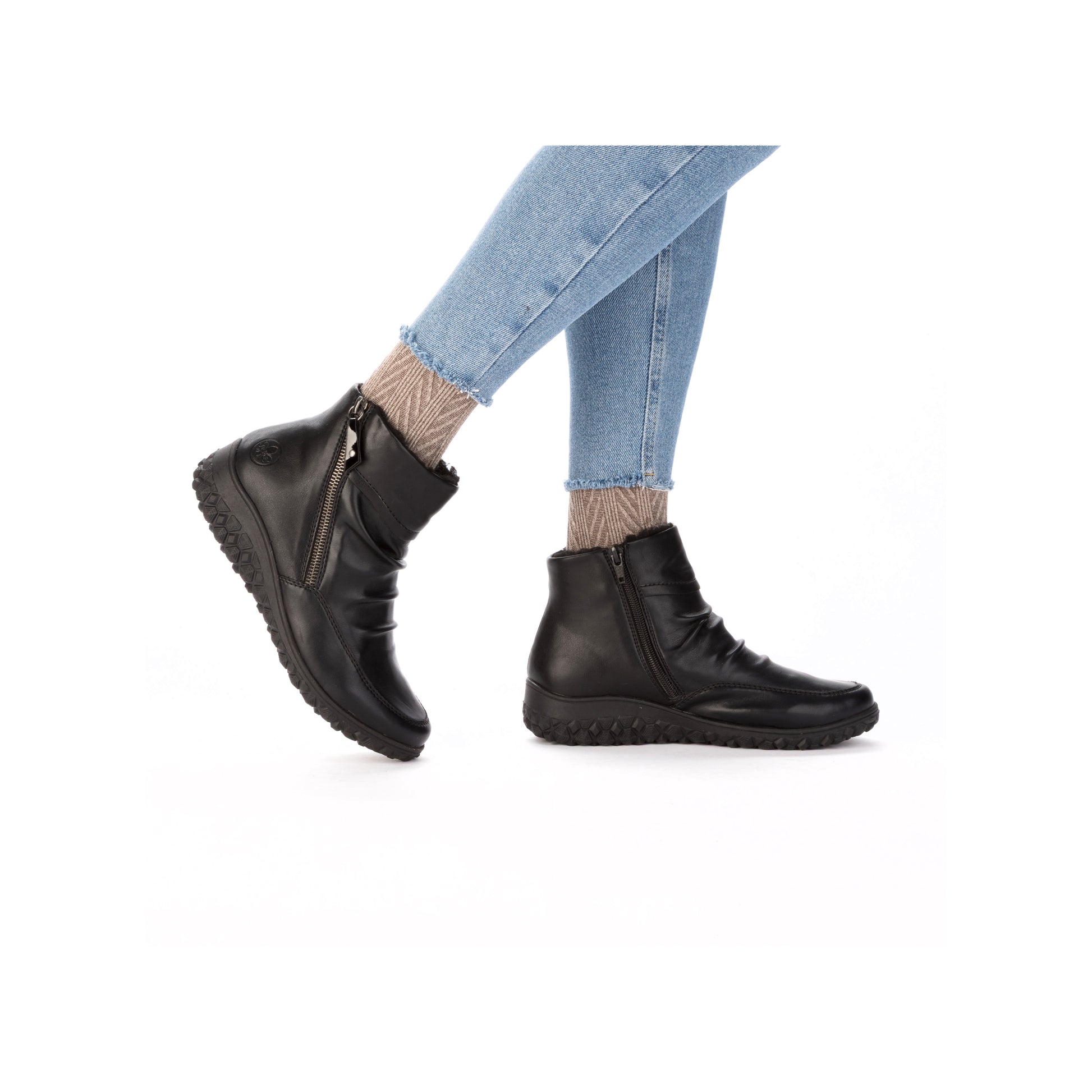 Black Zip Boots for Women | Rieker 59585-01