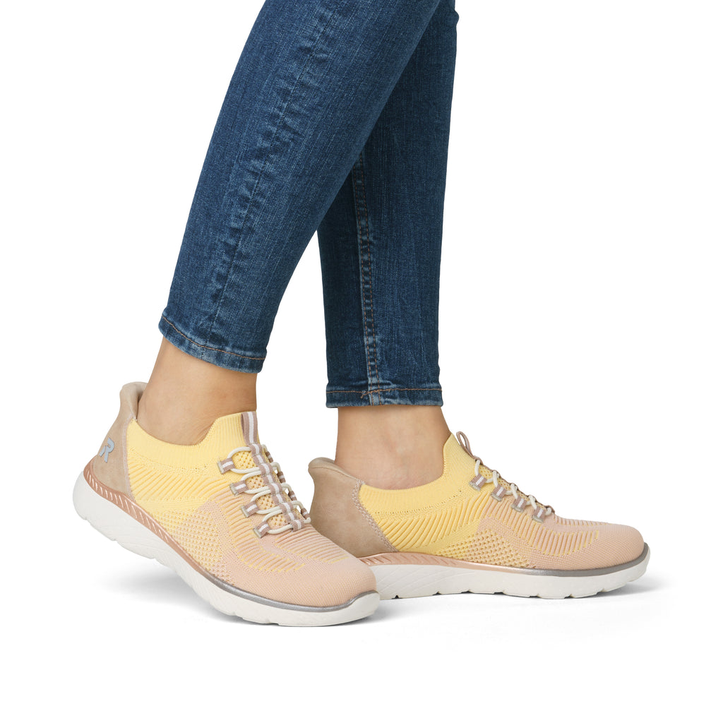 Yellow Elasticated Shoes for Women | Rieker M5066-68