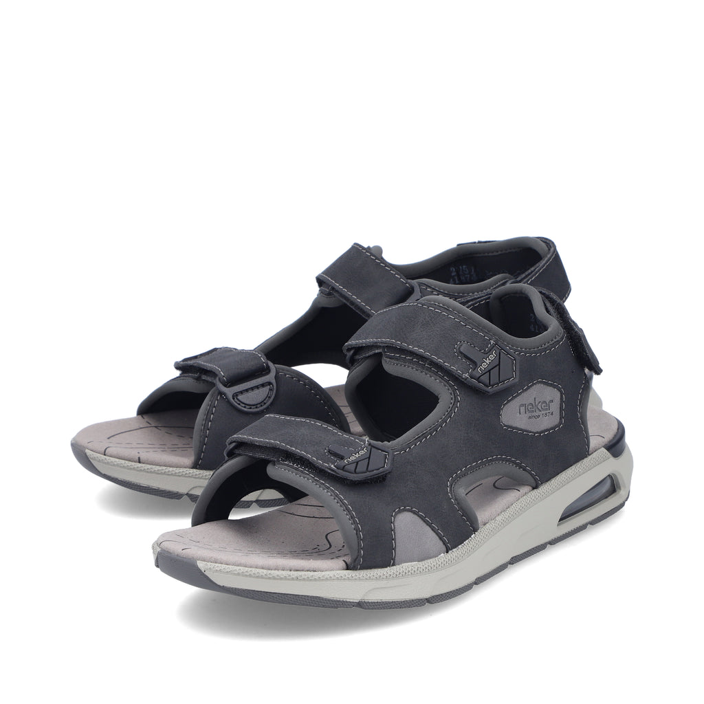 Black Hook & Loop Sandals for Men | Rieker 29151-00