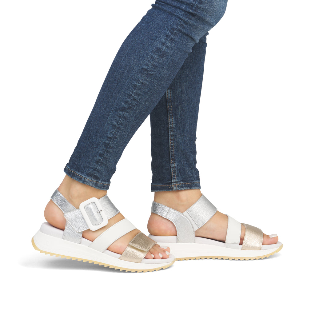 Gold Hook & Loop Sandals for Women | Rieker Sport W2950-90
