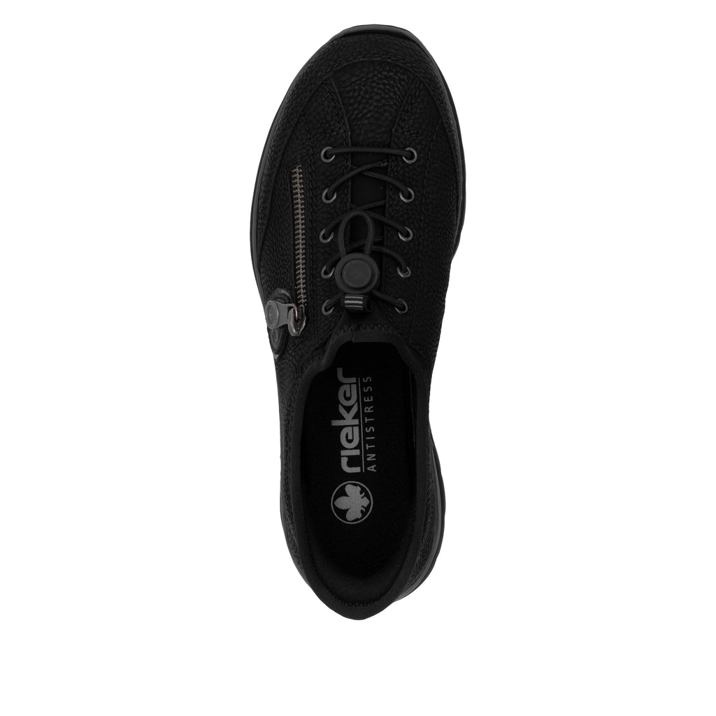 Black Elasticated Shoes for Women | Rieker L32F1-00