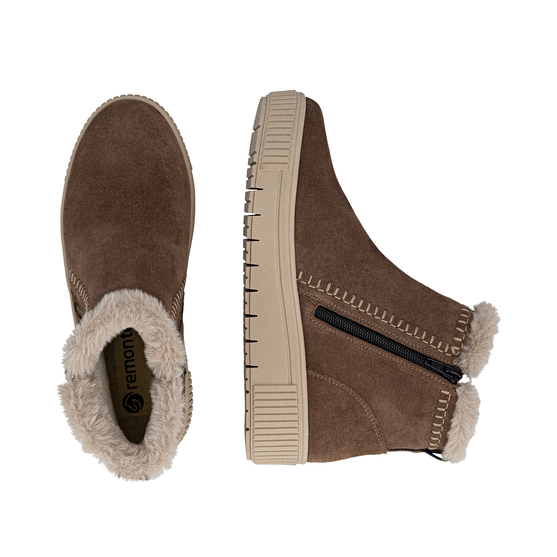 Brown Zip Boots for Women | Remonte D3B70-20