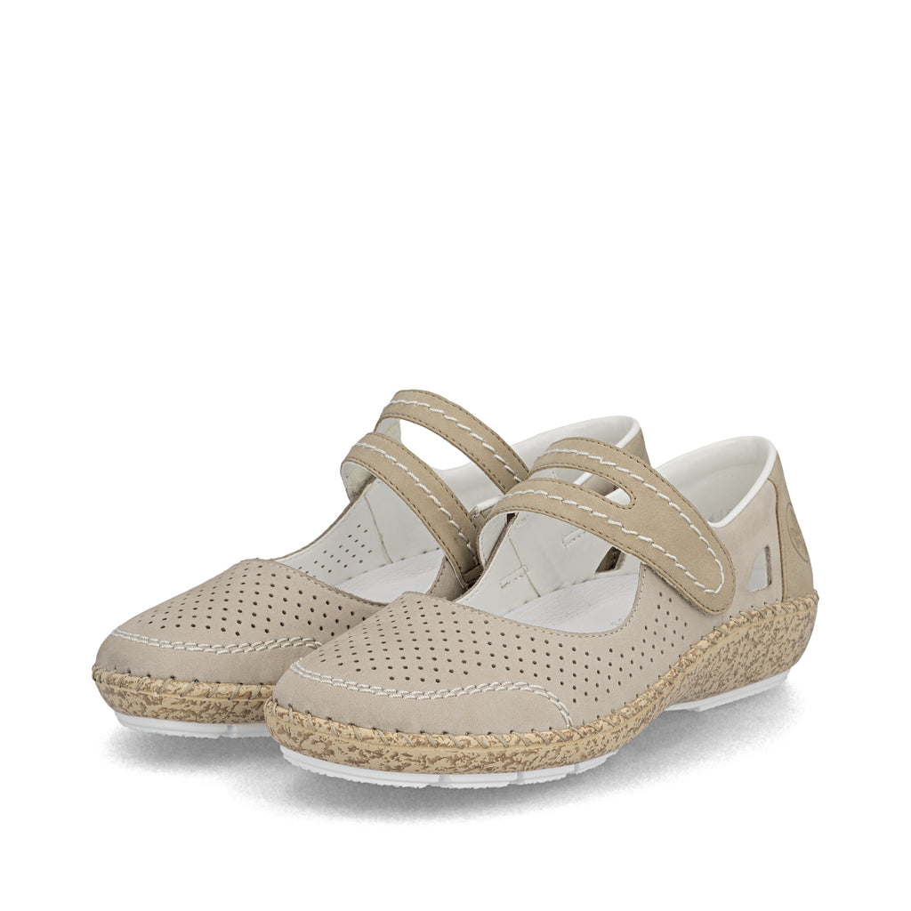 Grey Hook & Loop Shoes for Women | Rieker 44885-40