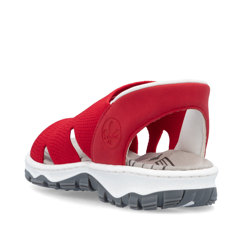 Red Elasticated Sandals for Women | Rieker 68895-33