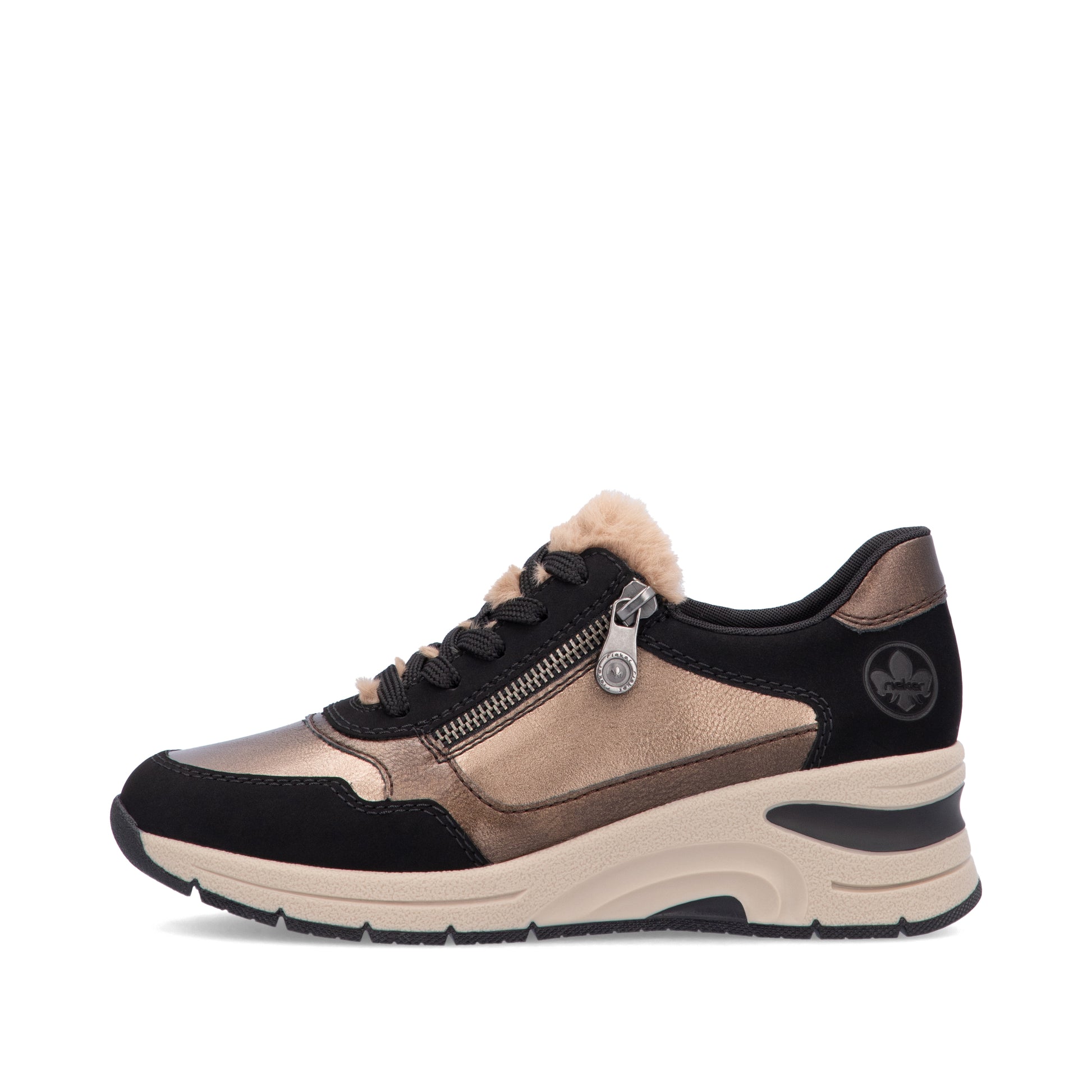 Beige Zip Shoes for Women | Rieker N9301-90
