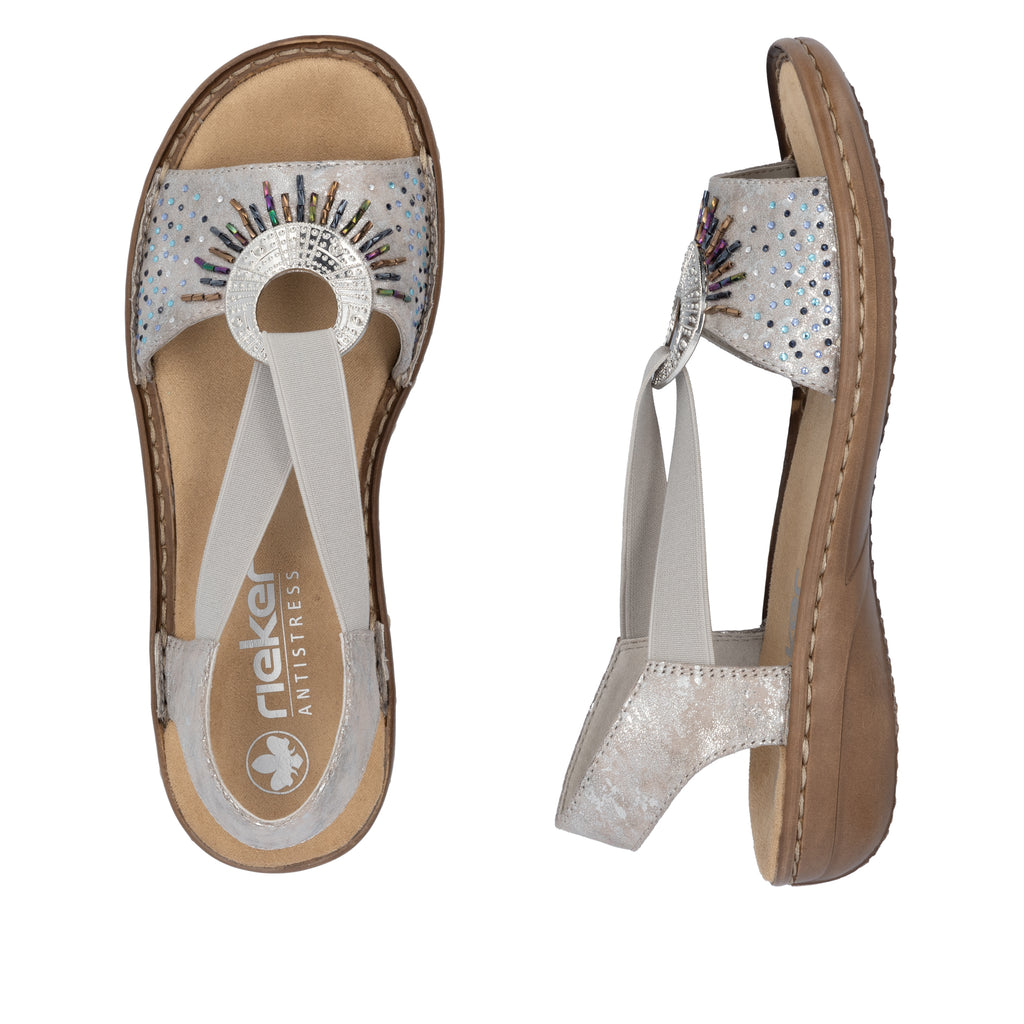 Metallic Elasticated Sandals for Women | Rieker 60880-90