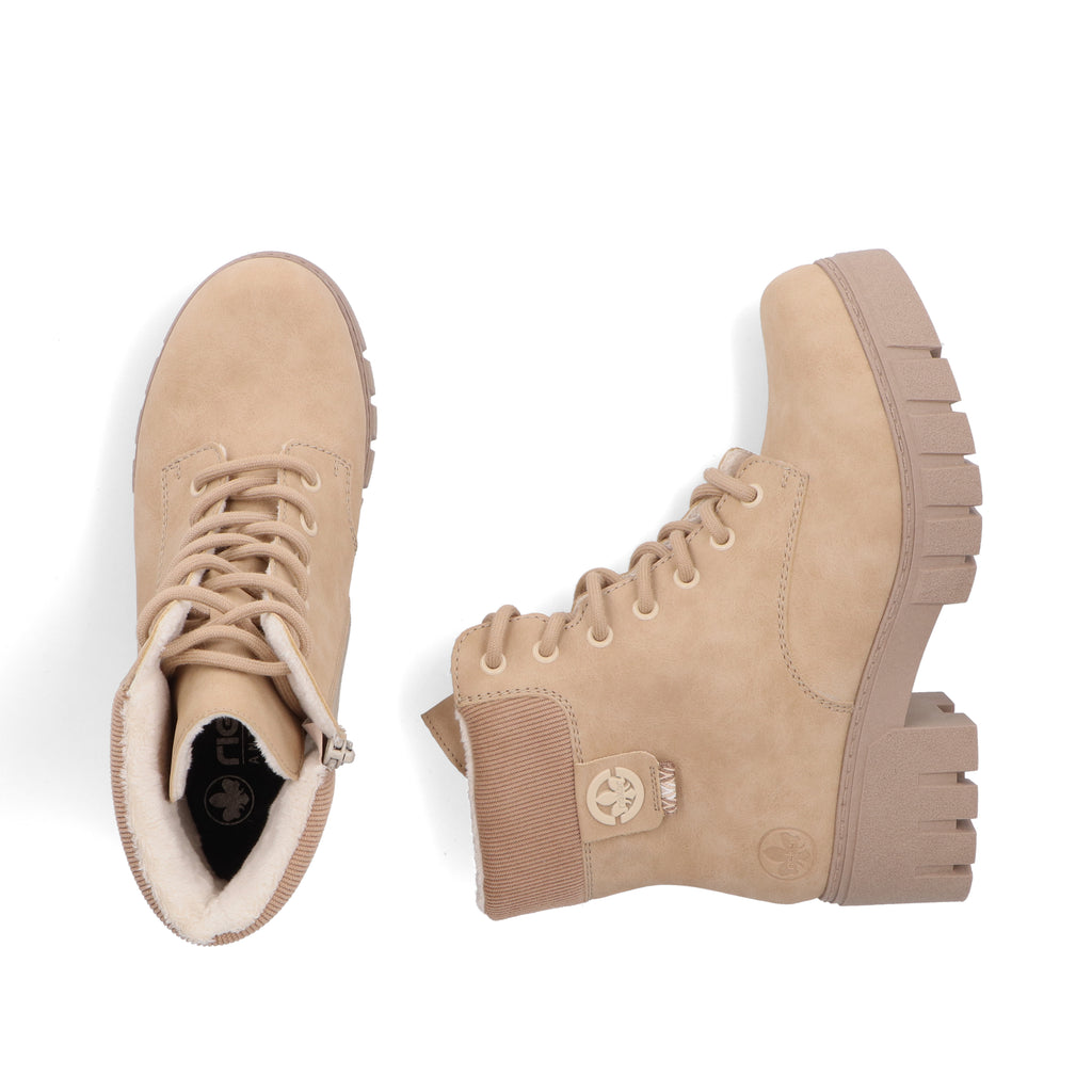 Beige Zip Boots for Women | Rieker 74532-60