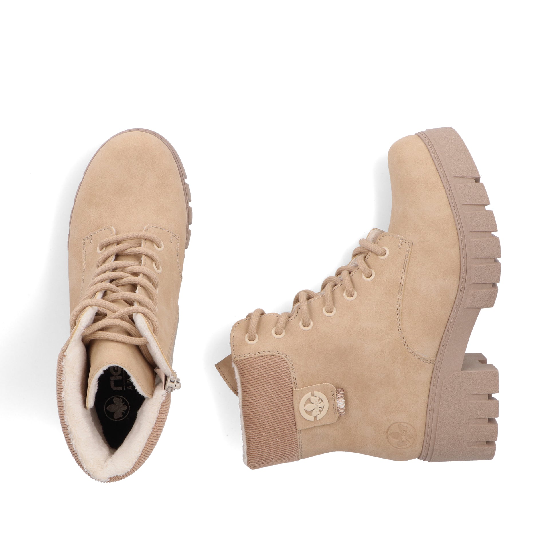 Beige Zip Boots for Women | Rieker 74532-60