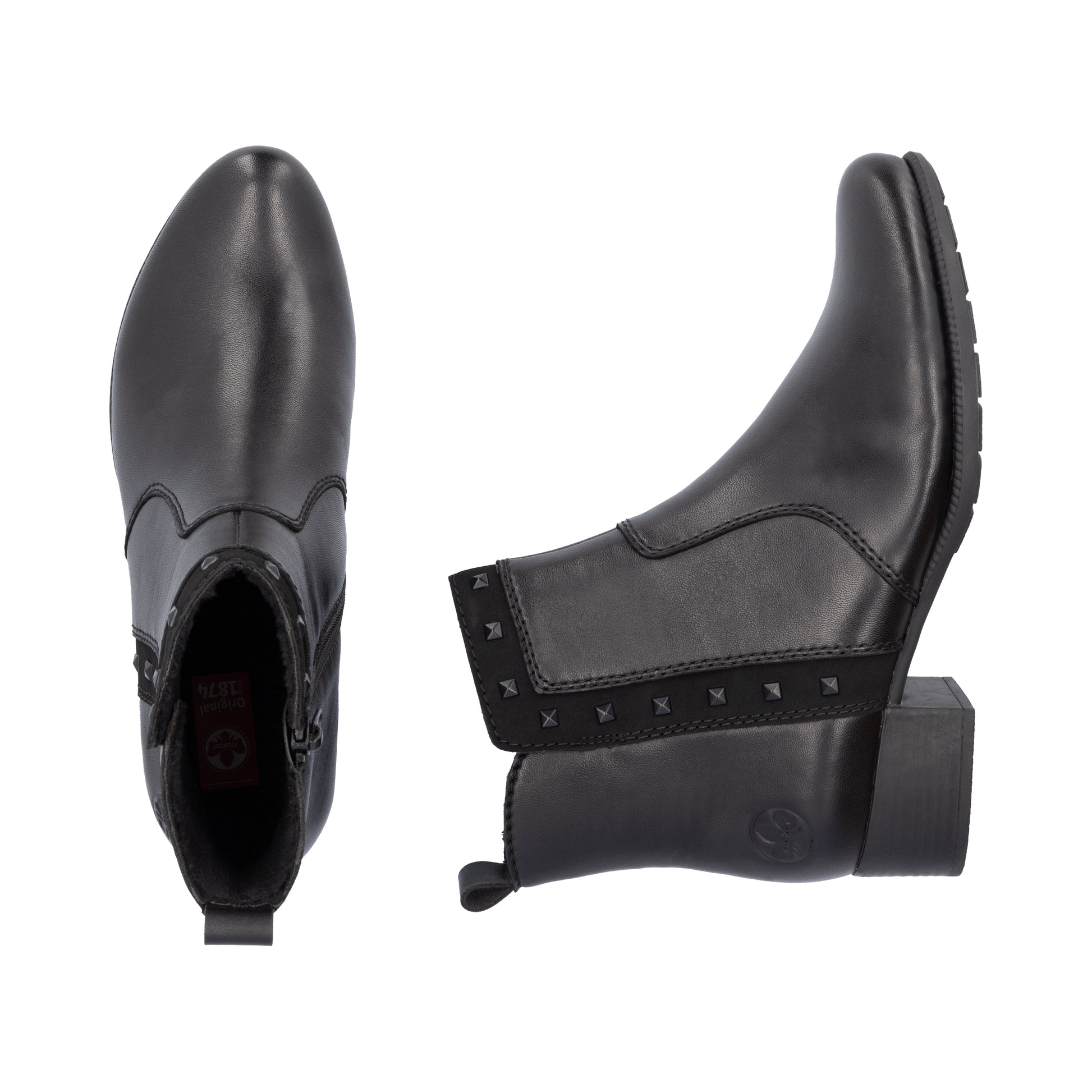 Black Zip Boots for Women | Rieker 78657-00